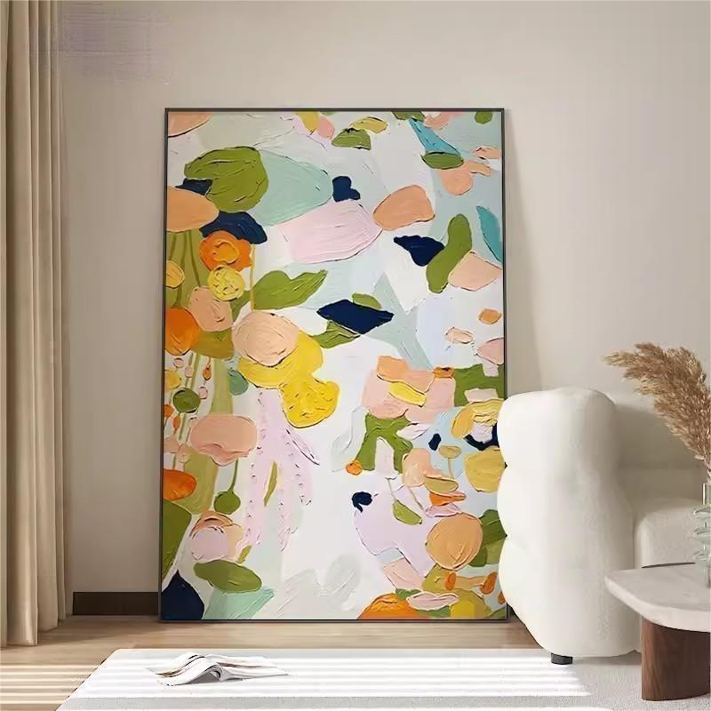Garden Party - Abstract Botanical Wall Art, Colorful Textured Flower Painting