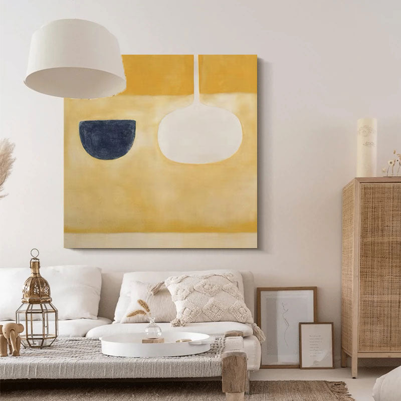 Golden Stillness - Minimalist Wall Art Abstract Still Life Canvas