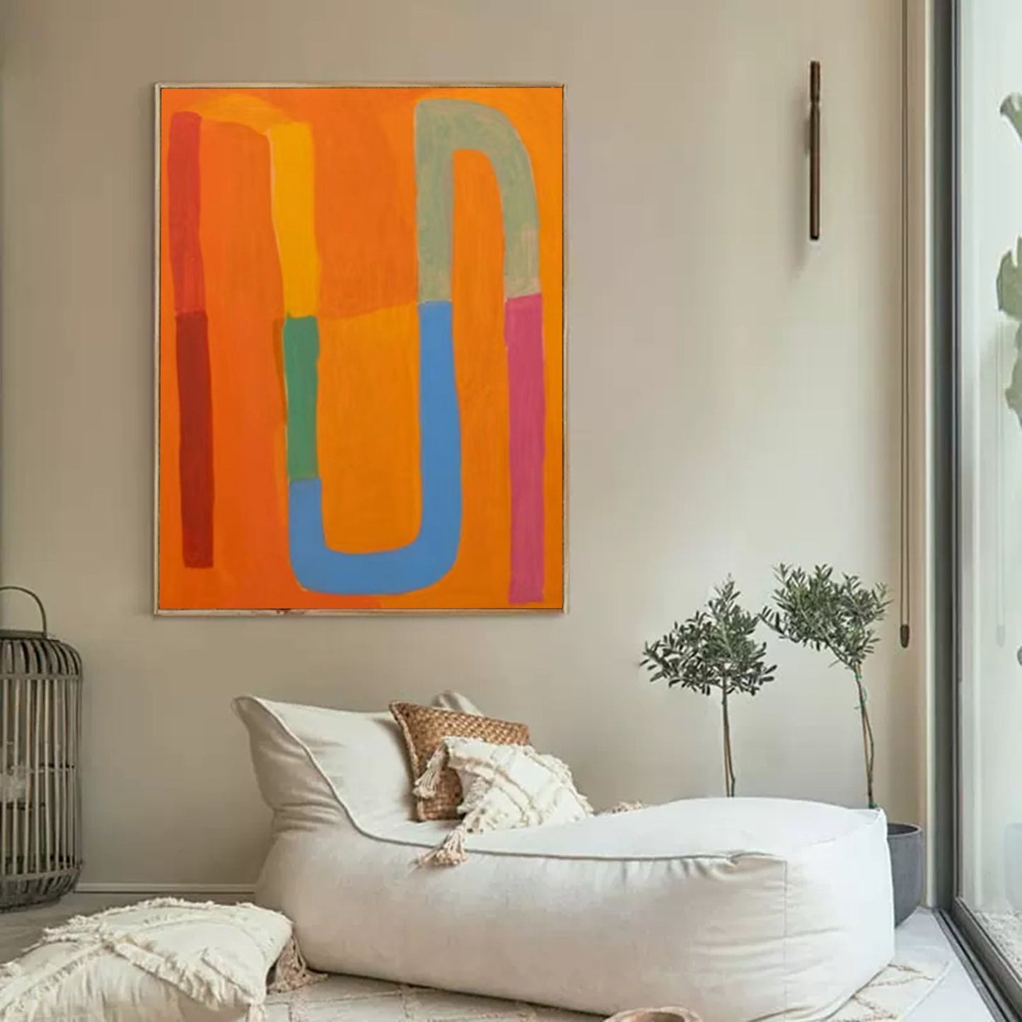 Vibrant Pathways - Modern Colorful Abstract Painting on Canvas for Living Room Decor