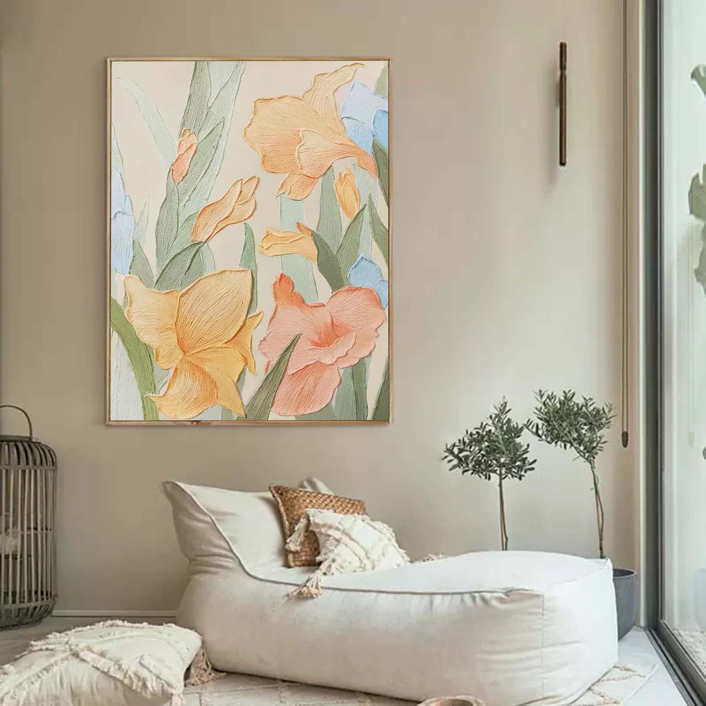 Pastel Garden - Textured Botanical Wall Art, Vintage Floral Painting