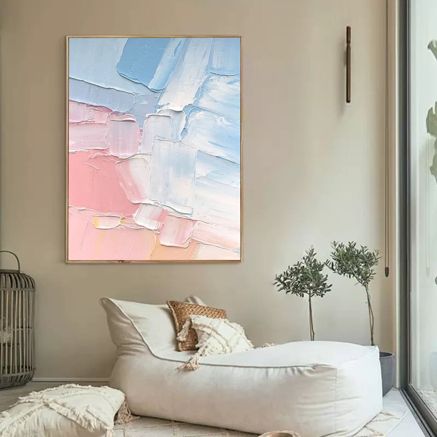 Cotton Candy Sky - Pink and Blue Abstract Painting