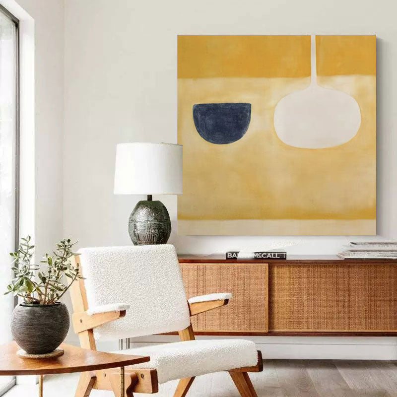Golden Stillness - Minimalist Wall Art Abstract Still Life Canvas