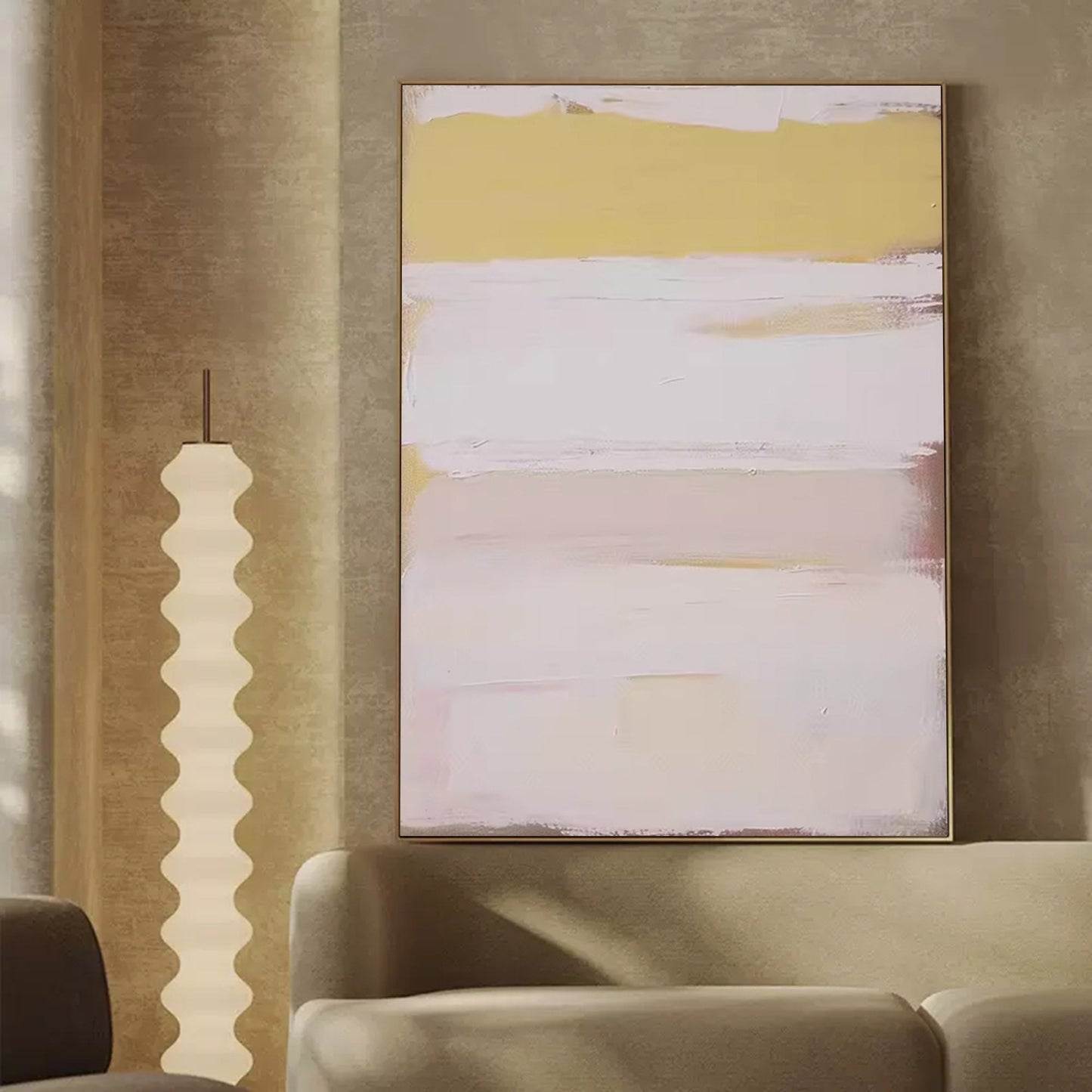 Quiet Horizon - Neutral Wall Art Minimalist Beige Abstract