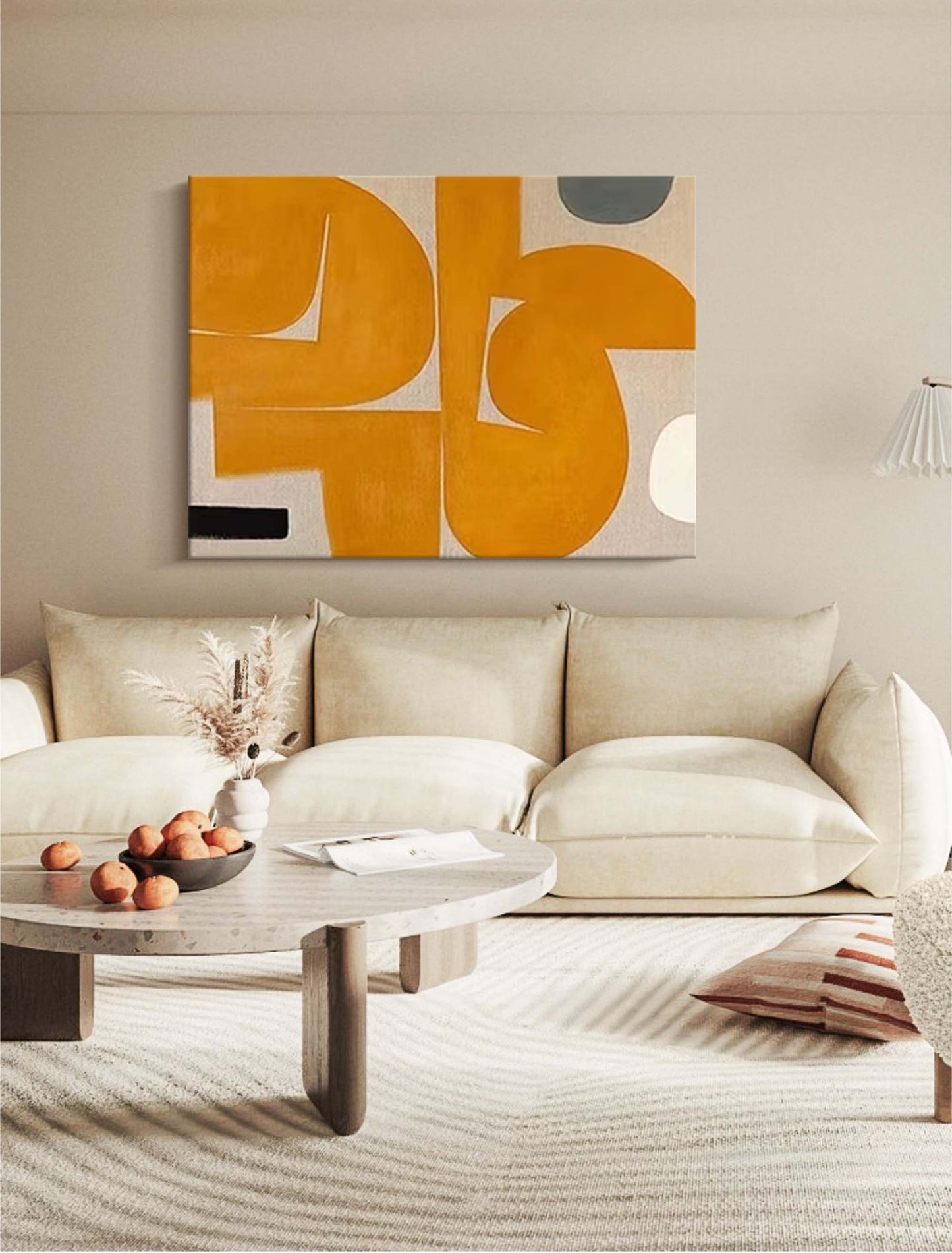 Ochre Forms - Mid Century Modern Wall Art Minimalist Abstract