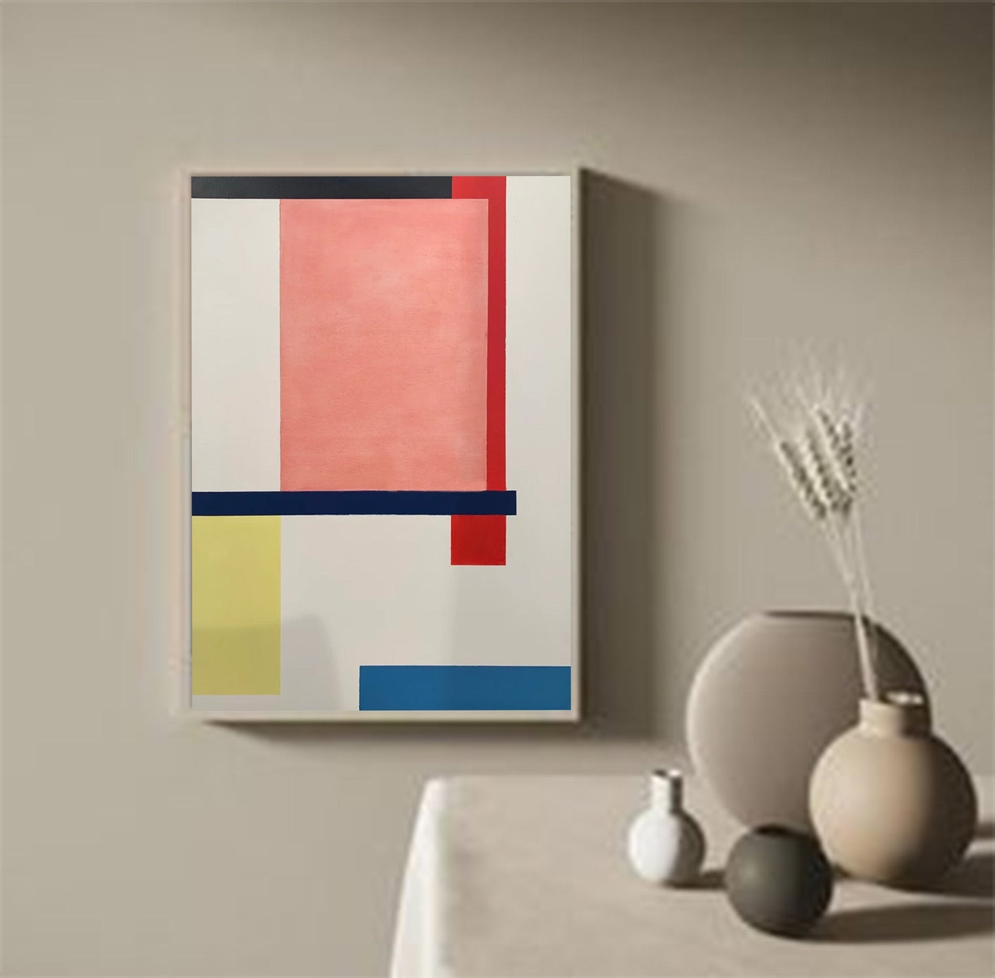 Primary Balance - Abstract Geometric Art Canvas Painting