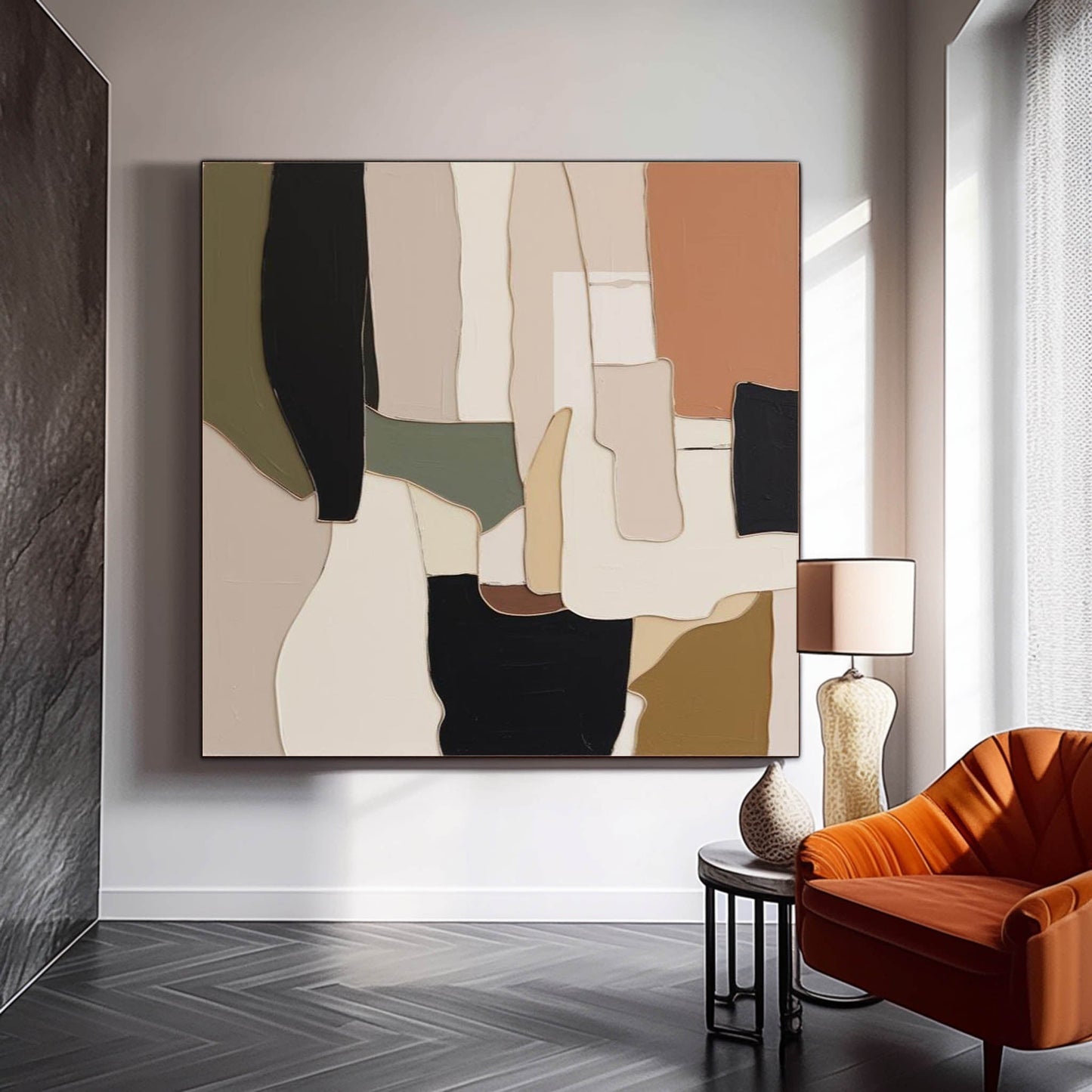Formation Study - Modern Minimal Abstract Neutral Art in Earth Tones