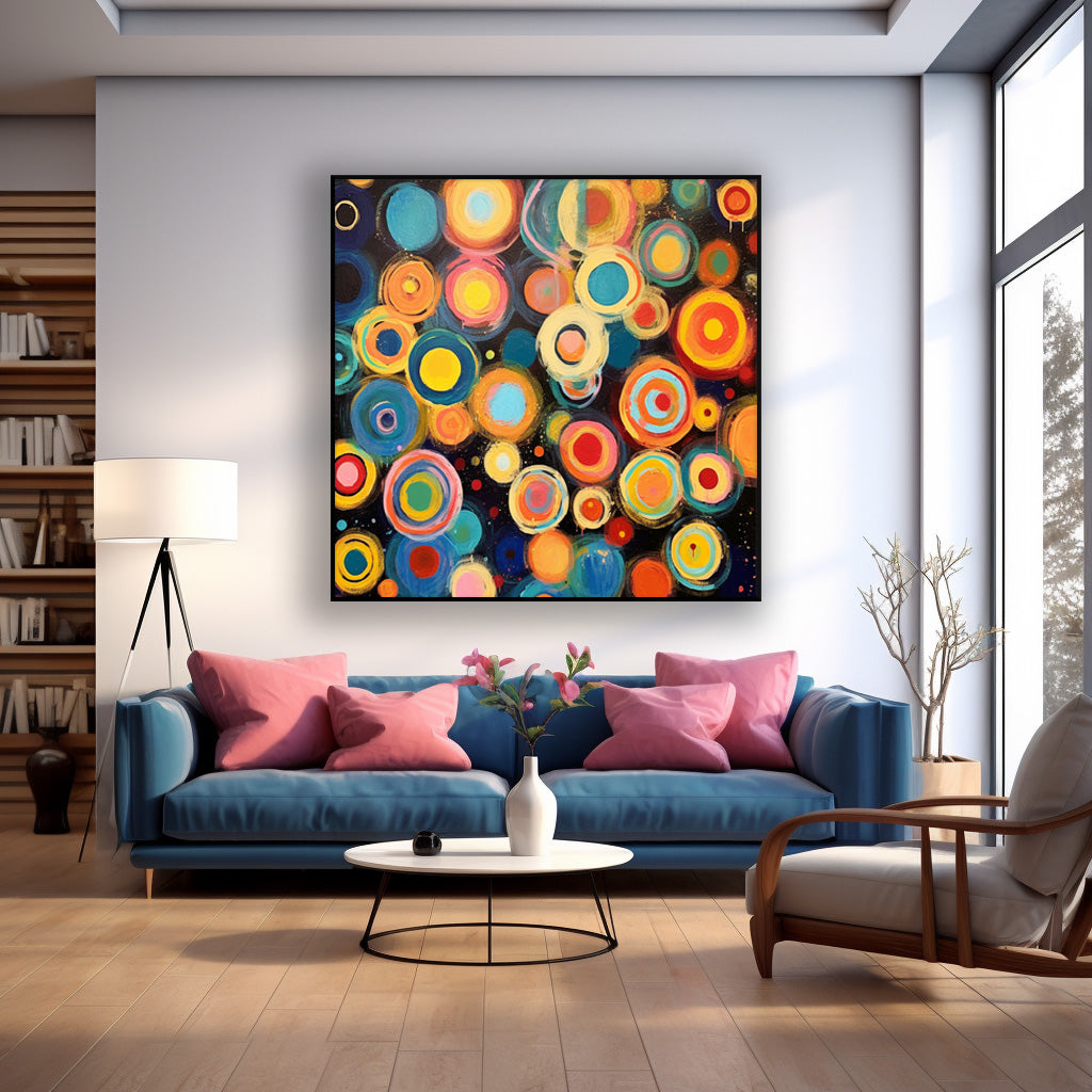 Celebration - Colorful Abstract Circle Wall Art Painting