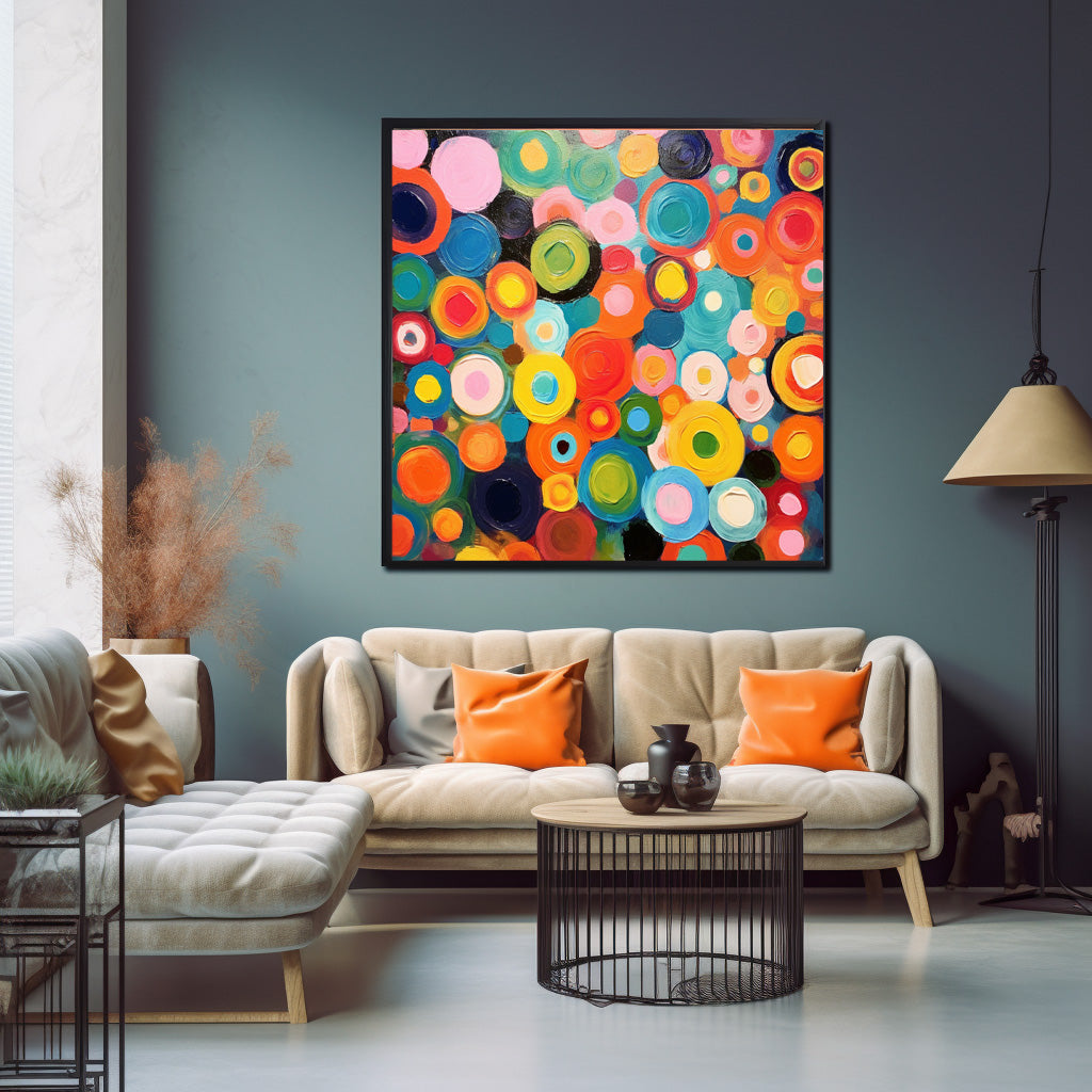 Joyful Circles - Vibrant and Funky Wall Art, Happy Abstract Painting