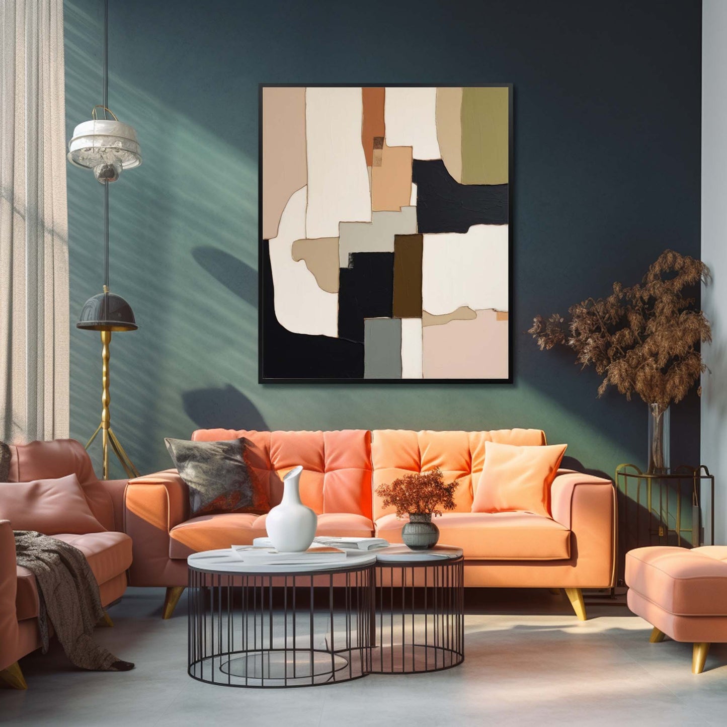 Formations - Modern Minimal Earth Tone Wall Art with Black and Brown