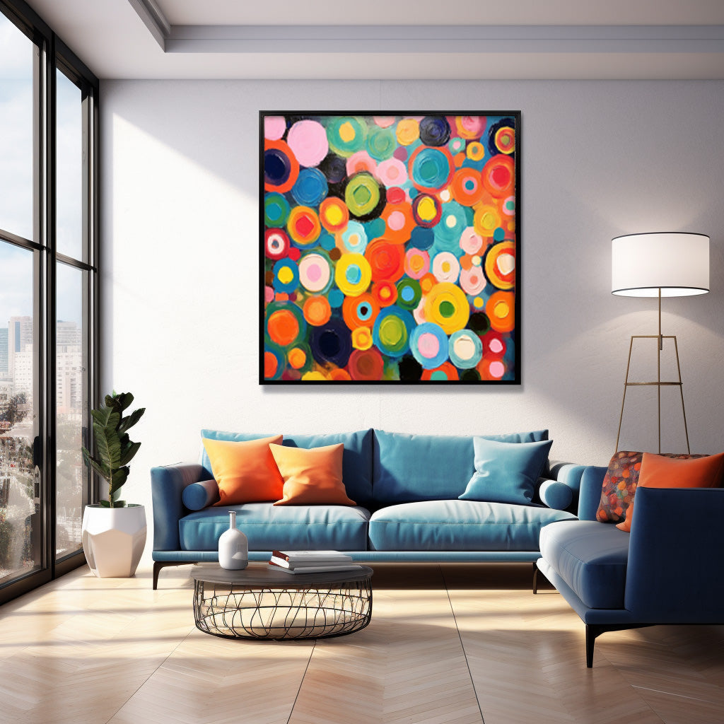 Joyful Circles - Vibrant and Funky Wall Art, Happy Abstract Painting