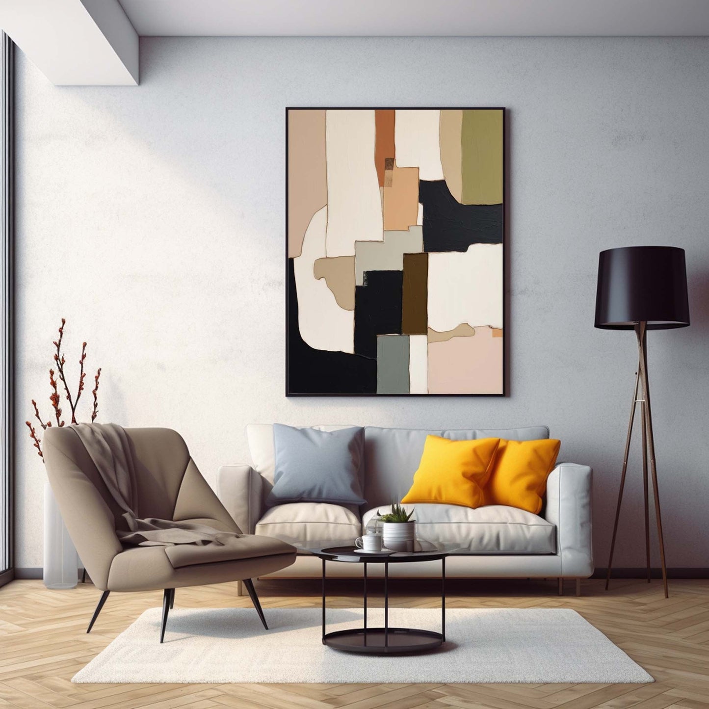 Formations - Modern Minimal Earth Tone Wall Art with Black and Brown