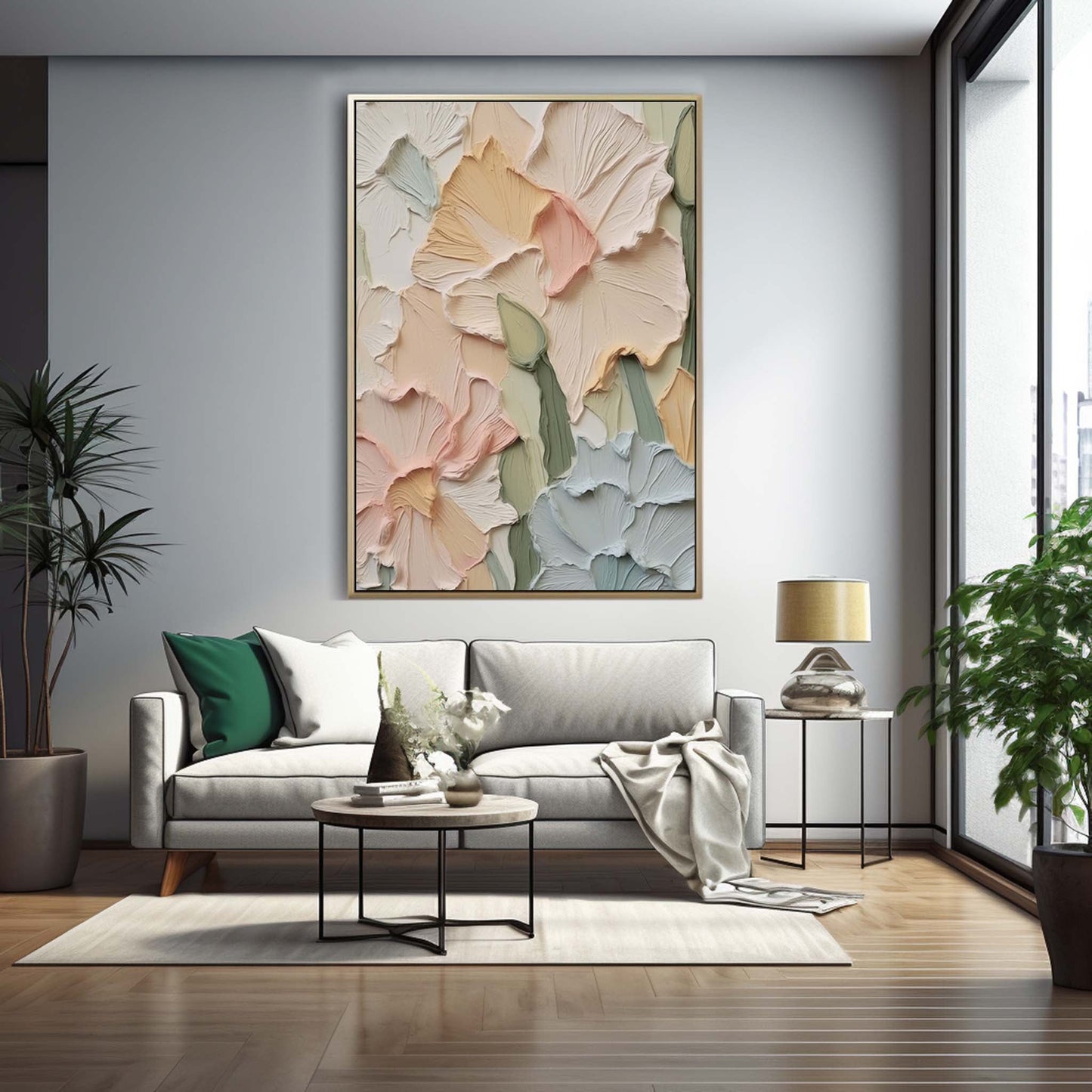 Pastel Garden - Impasto Flower Texture Painting in Soft Hues