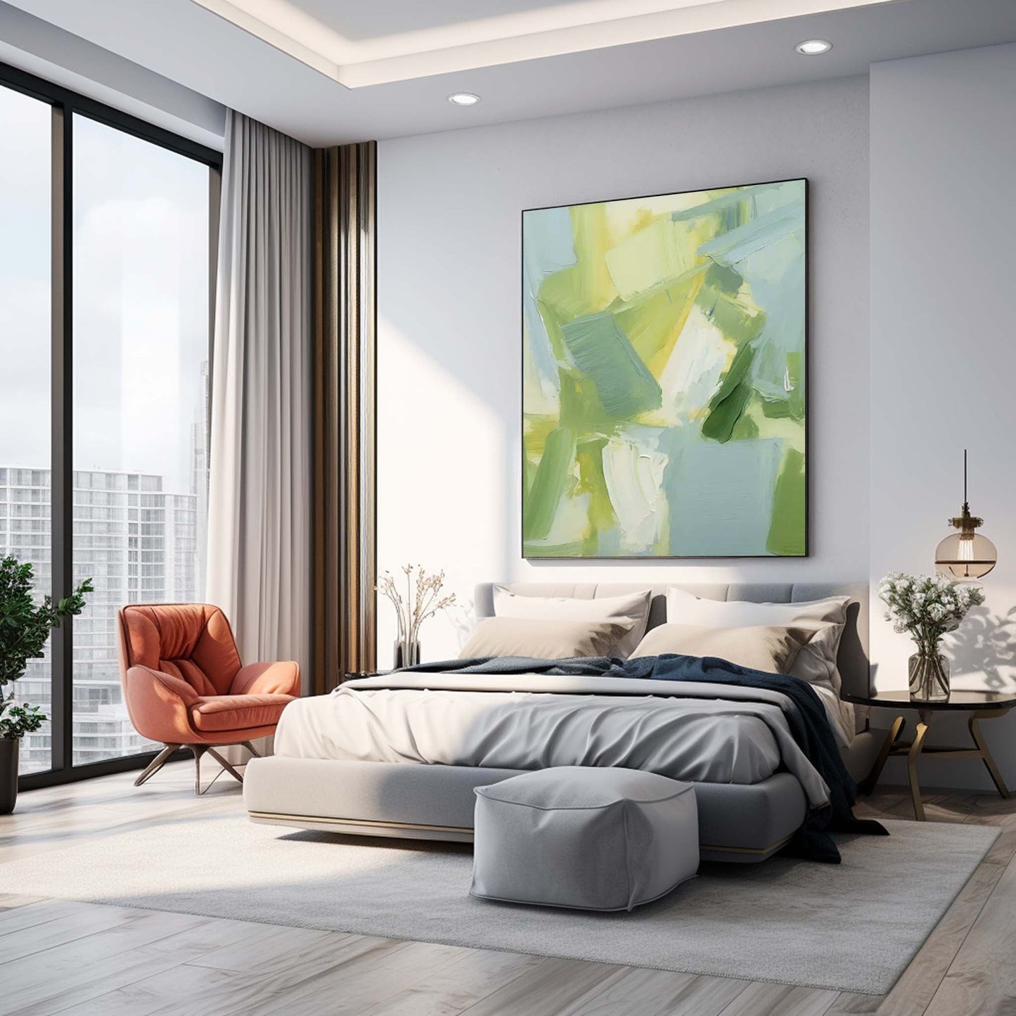 Spring Fields - Textured Green and Yellow Abstract Painting