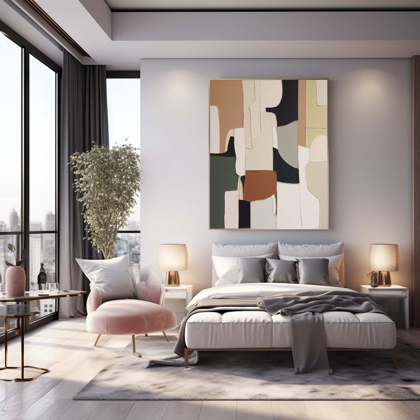 Terra Forms - Modern Minimal Textured Abstract Painting in Earth Tones