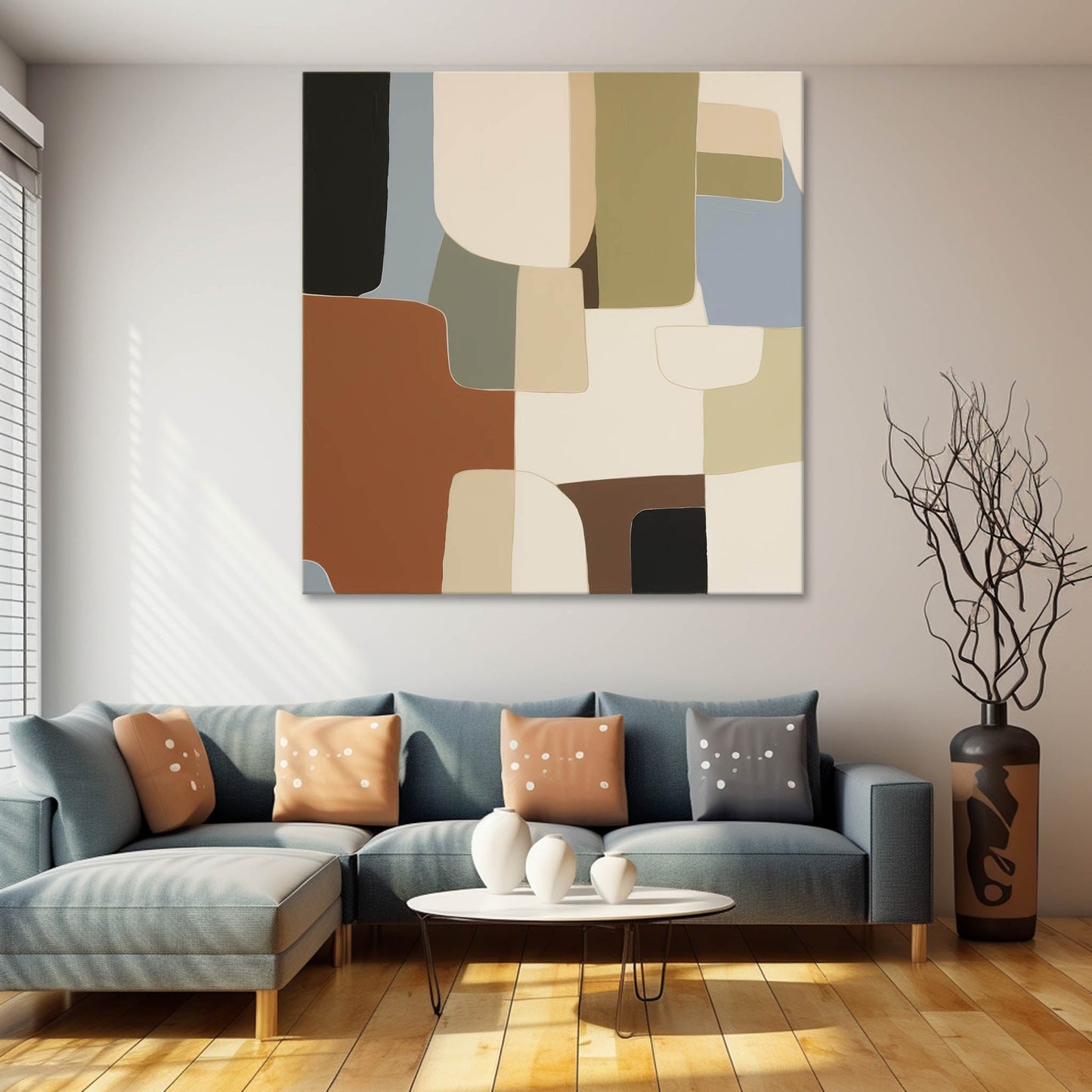 Terra Firma - Modern Minimal Brown and Gray Wall Art