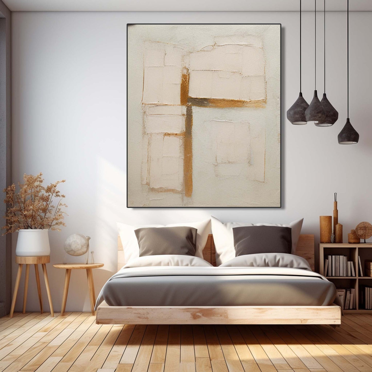 Sacred Cross - Wabi Sabi Art Minimalist Textured Canvas