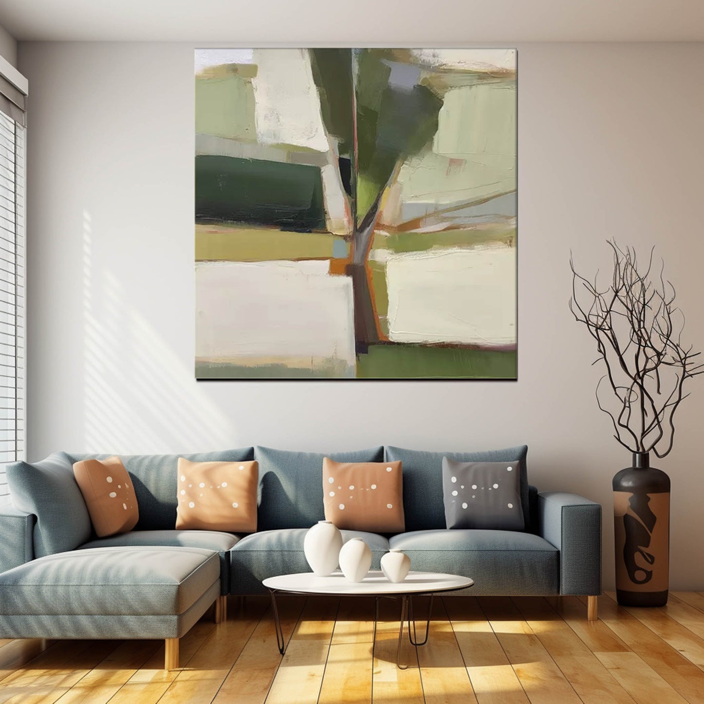 Olive Grove - Modern Abstract Landscape Art Tree Painting