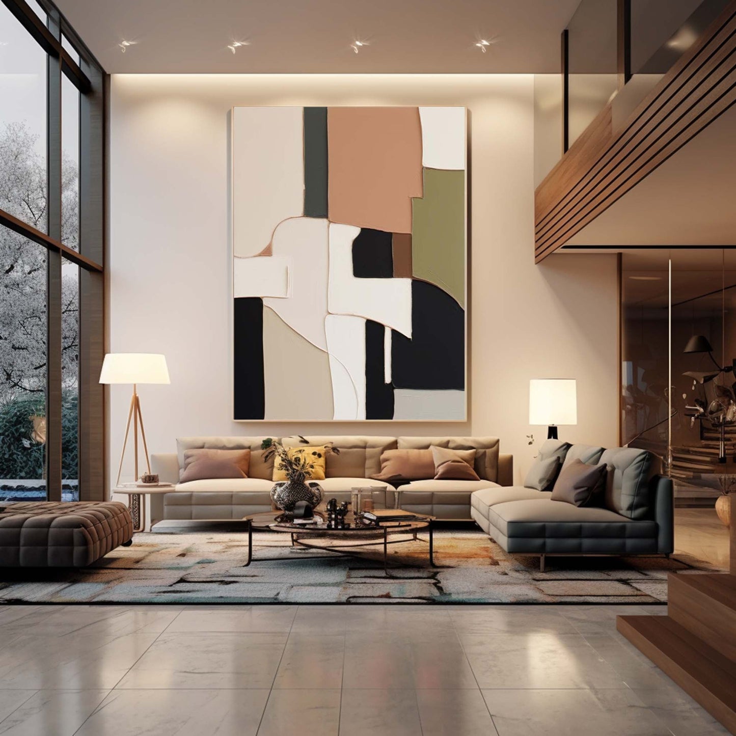 Terra Collage - Textured Black, Brown and Beige Wall Art