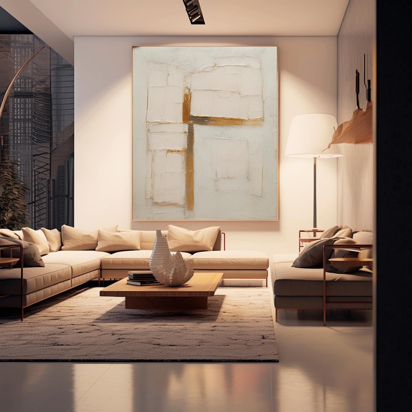 Sacred Cross - Wabi Sabi Art Minimalist Textured Canvas