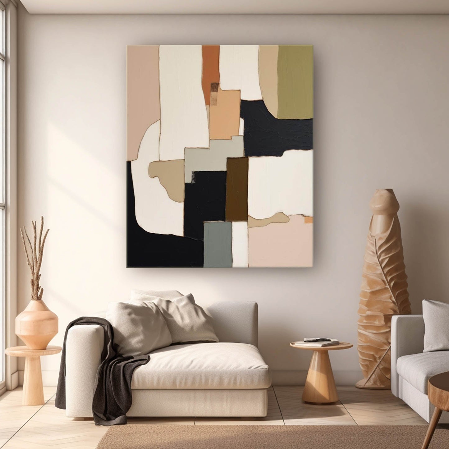 Formations - Modern Minimal Earth Tone Wall Art with Black and Brown