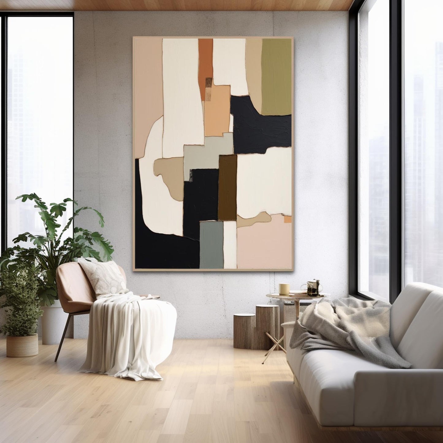 Formations - Modern Minimal Earth Tone Wall Art with Black and Brown