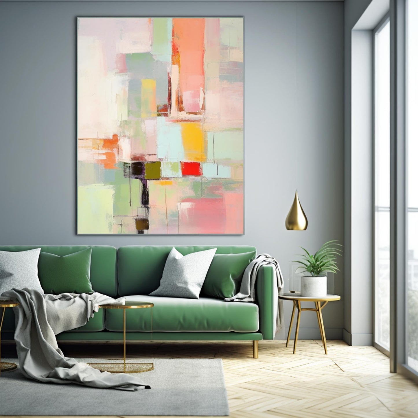Ethereal City - Light Wall Art Pastel Abstract Canvas
