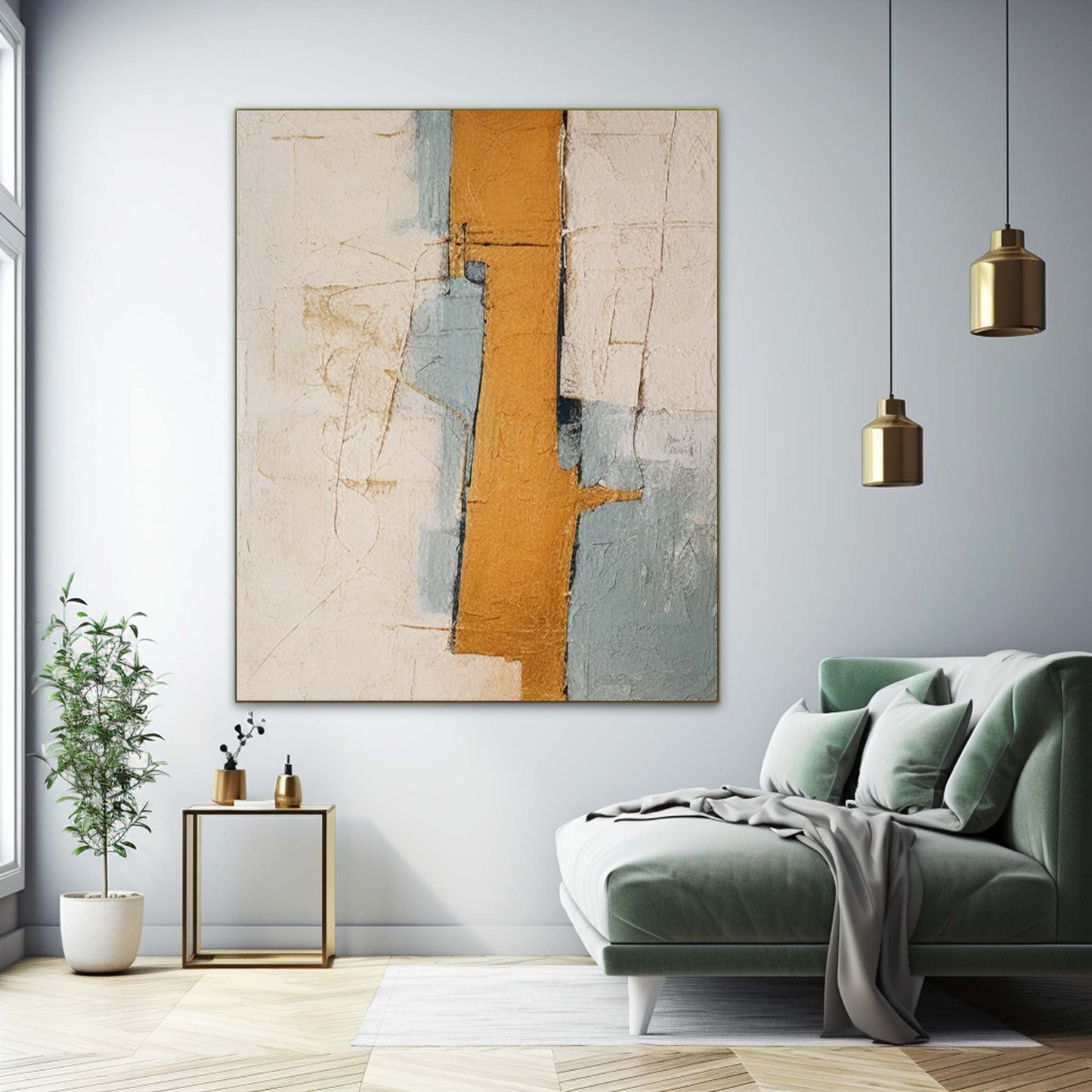 Ancient Pillar - Plaster Wall Art Wabi Sabi Textured Canvas
