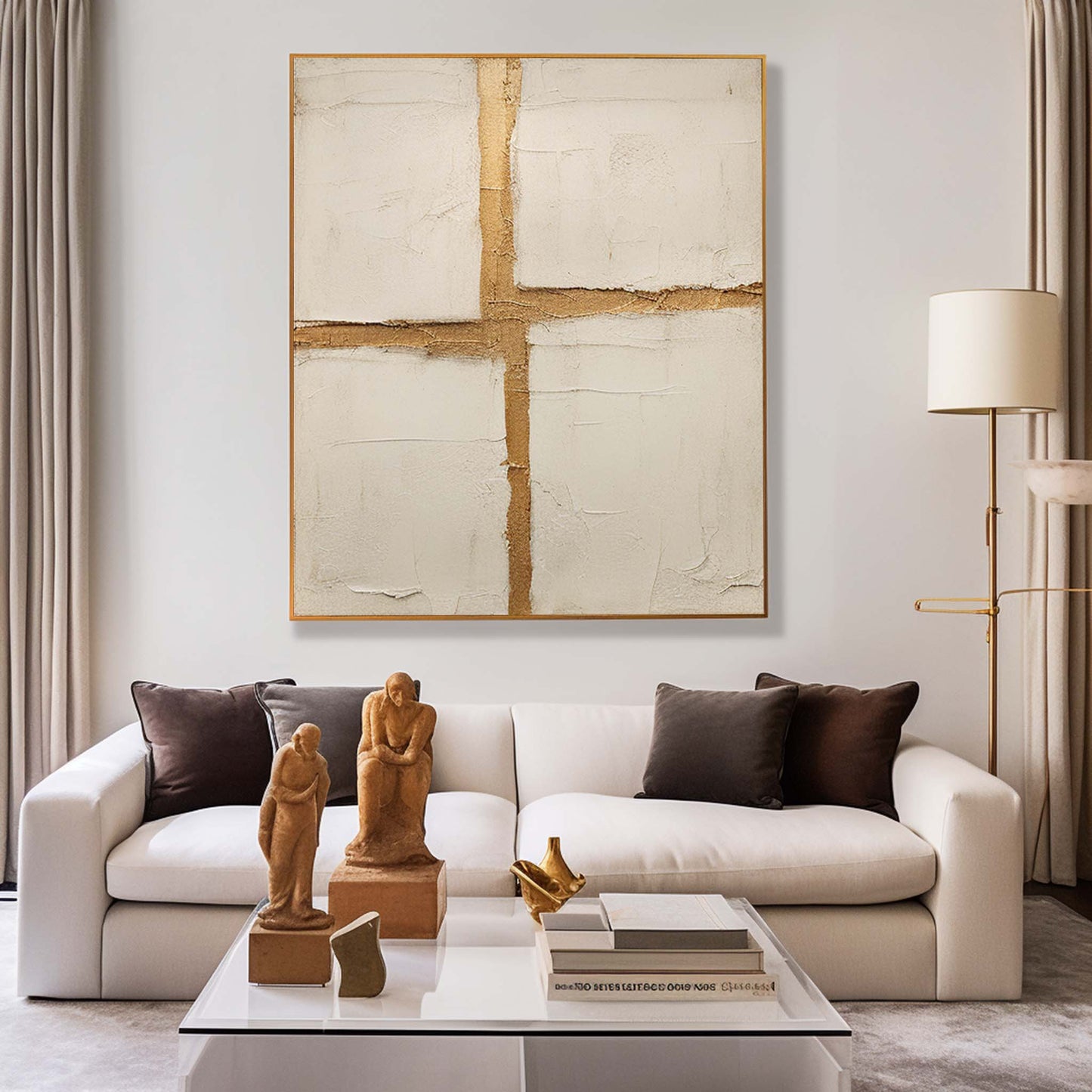 Ancient Pillar - Minimalist Textured Art Wabi Sabi Canvas