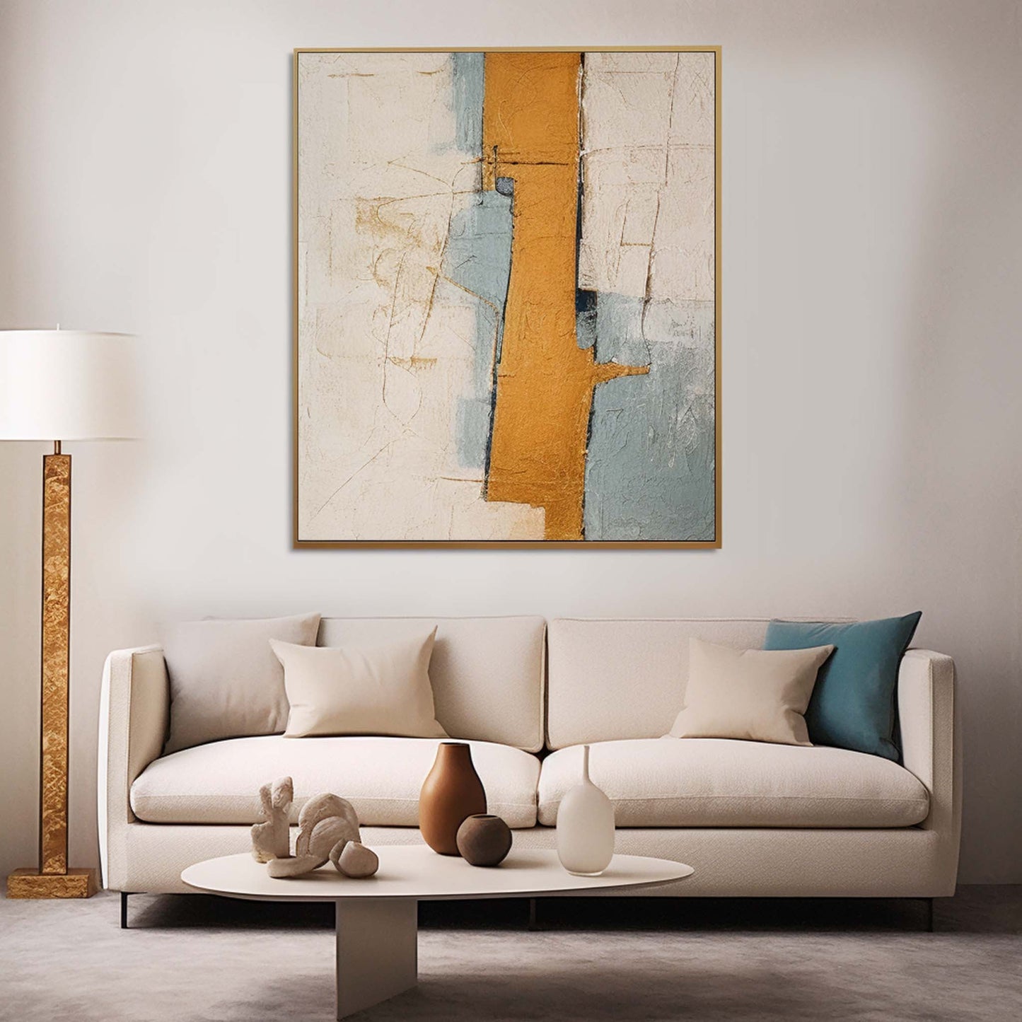 Ancient Pillar - Plaster Wall Art Wabi Sabi Textured Canvas