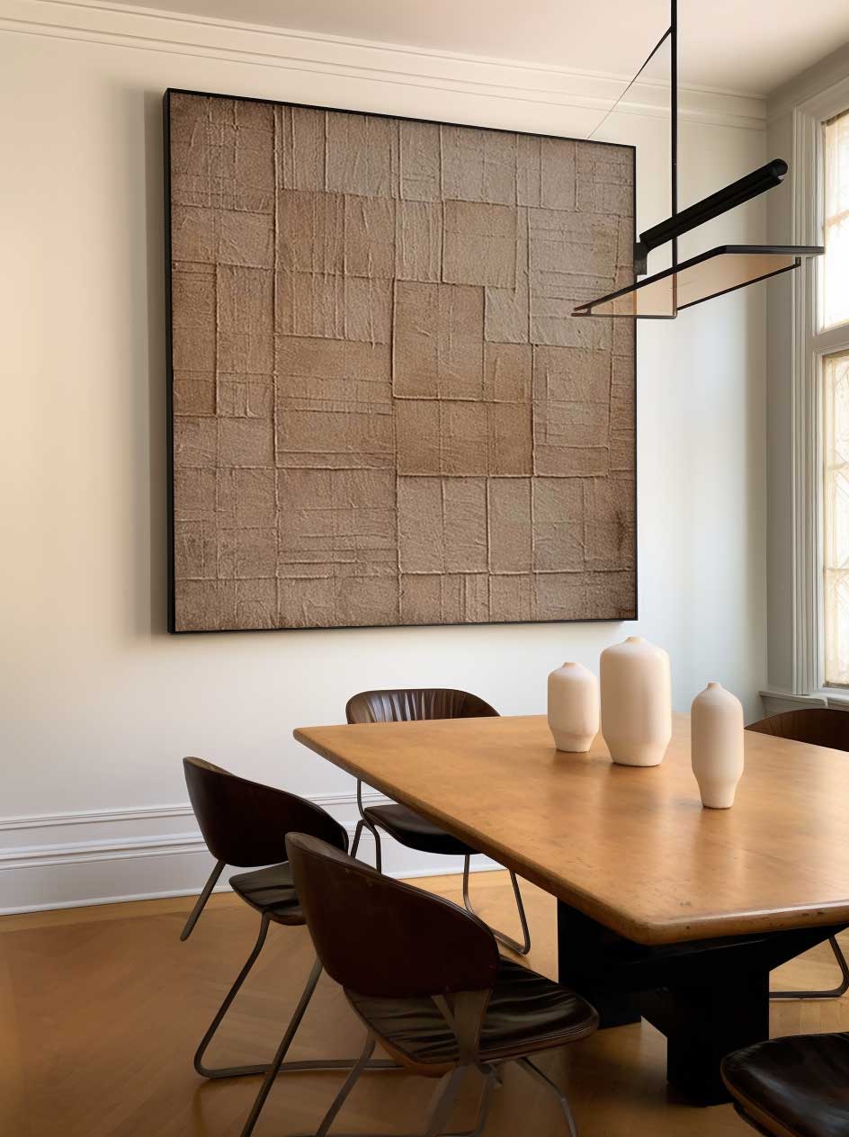 Woven Earth - Brown Minimalist Rustic Wall Art with Texture