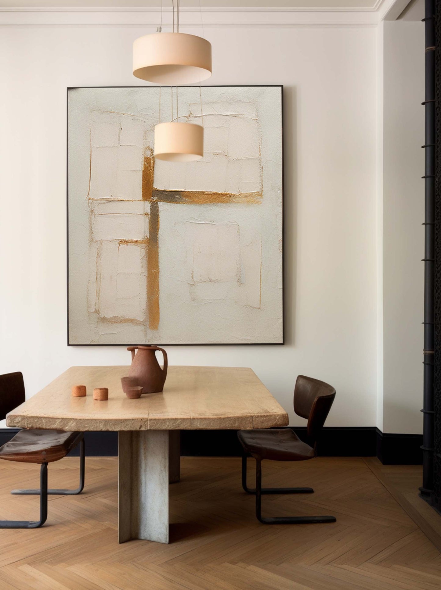 Sacred Cross - Wabi Sabi Art Minimalist Textured Canvas