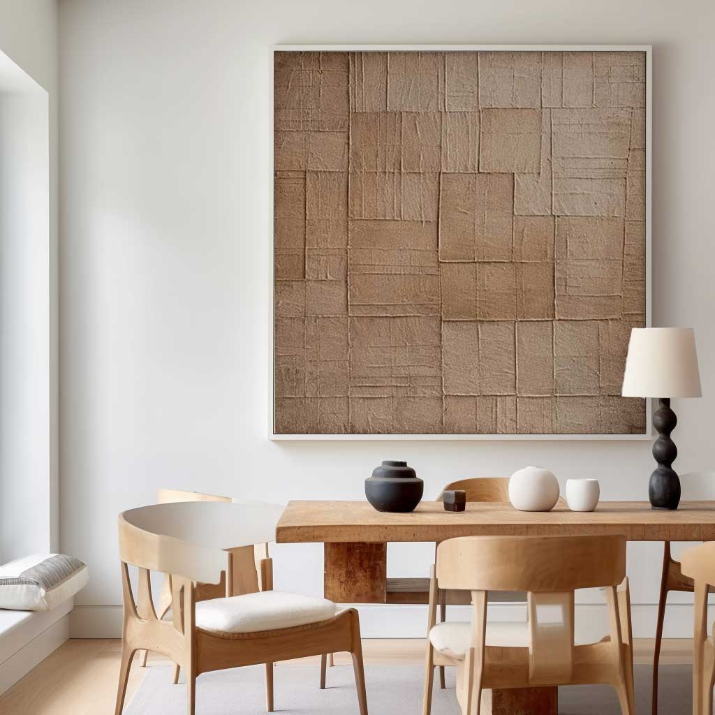 Woven Earth - Brown Minimalist Rustic Wall Art with Texture