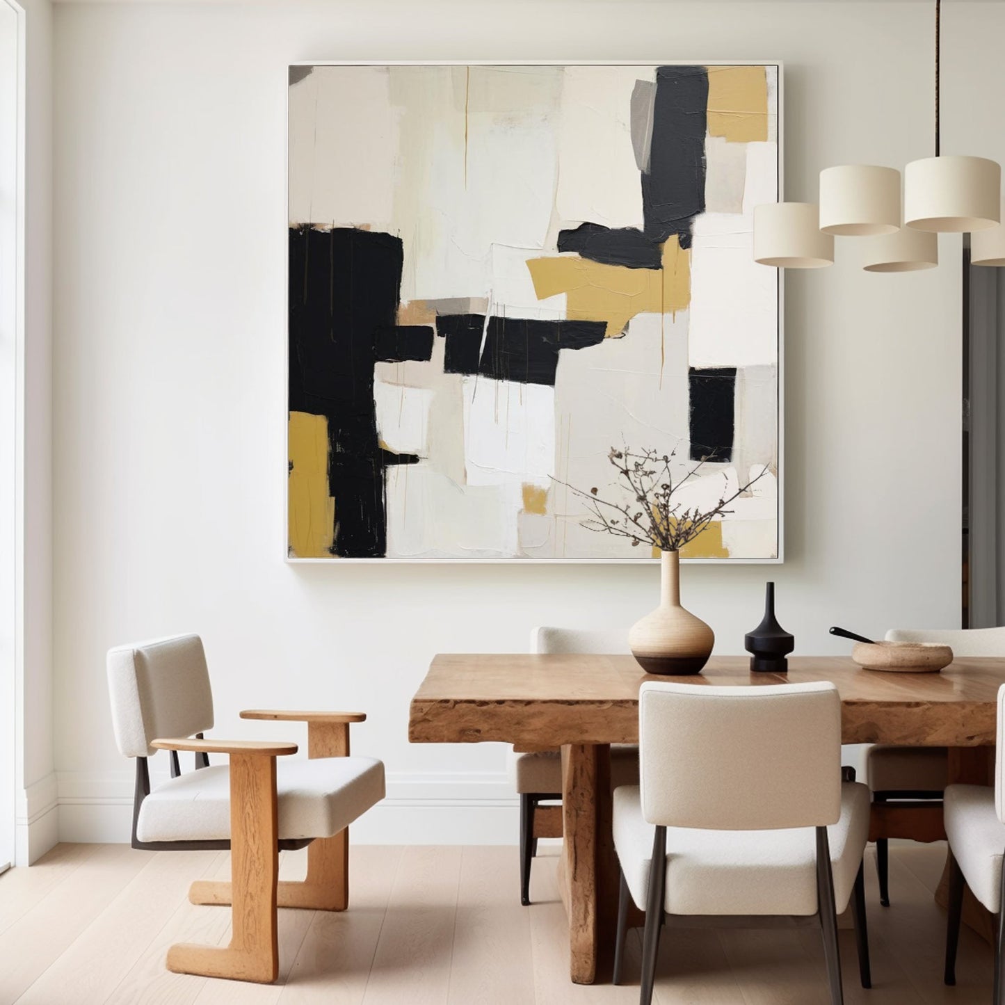 Structure in Ochre - Contemporary Textured Yellow Abstract Painting