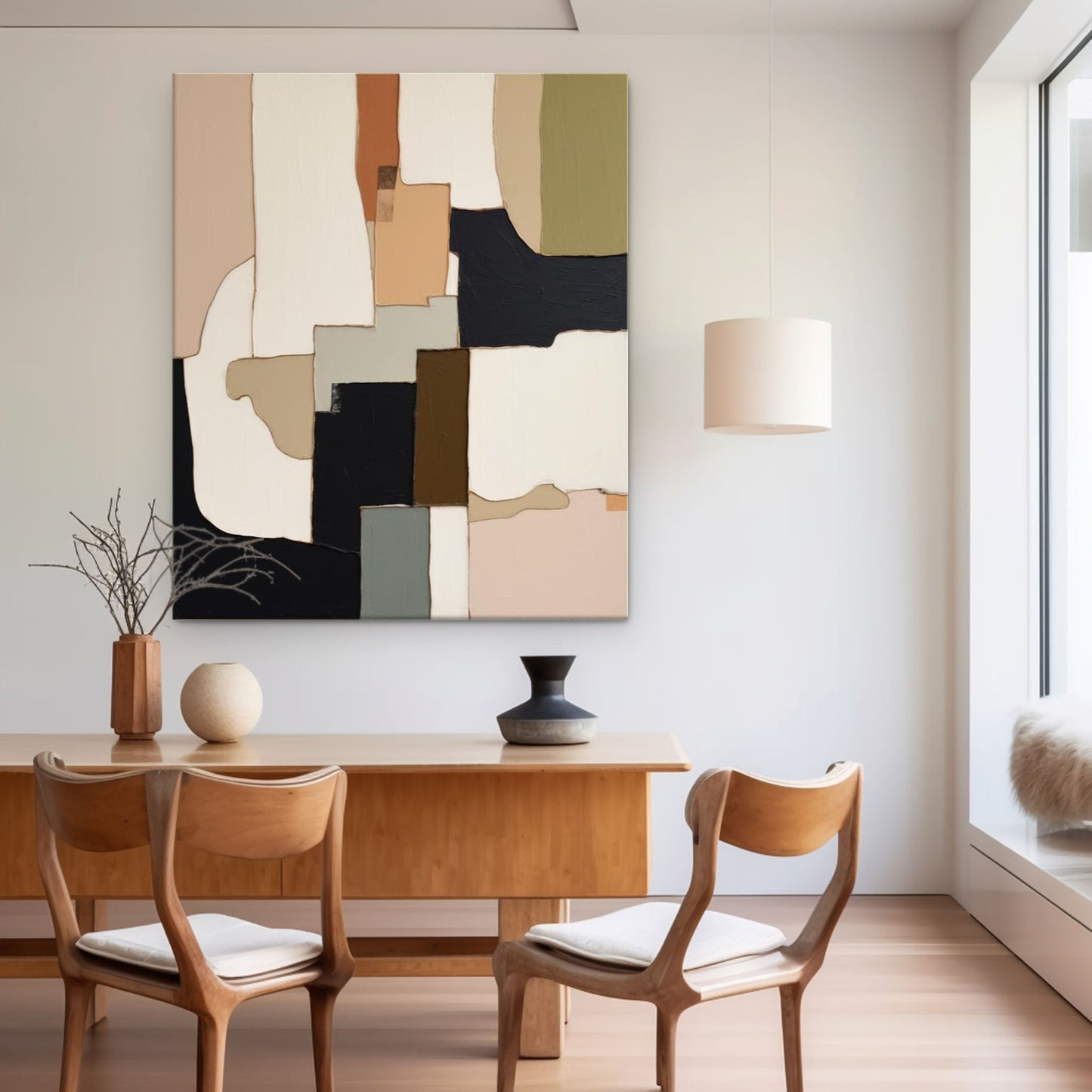 Formations - Modern Minimal Earth Tone Wall Art with Black and Brown