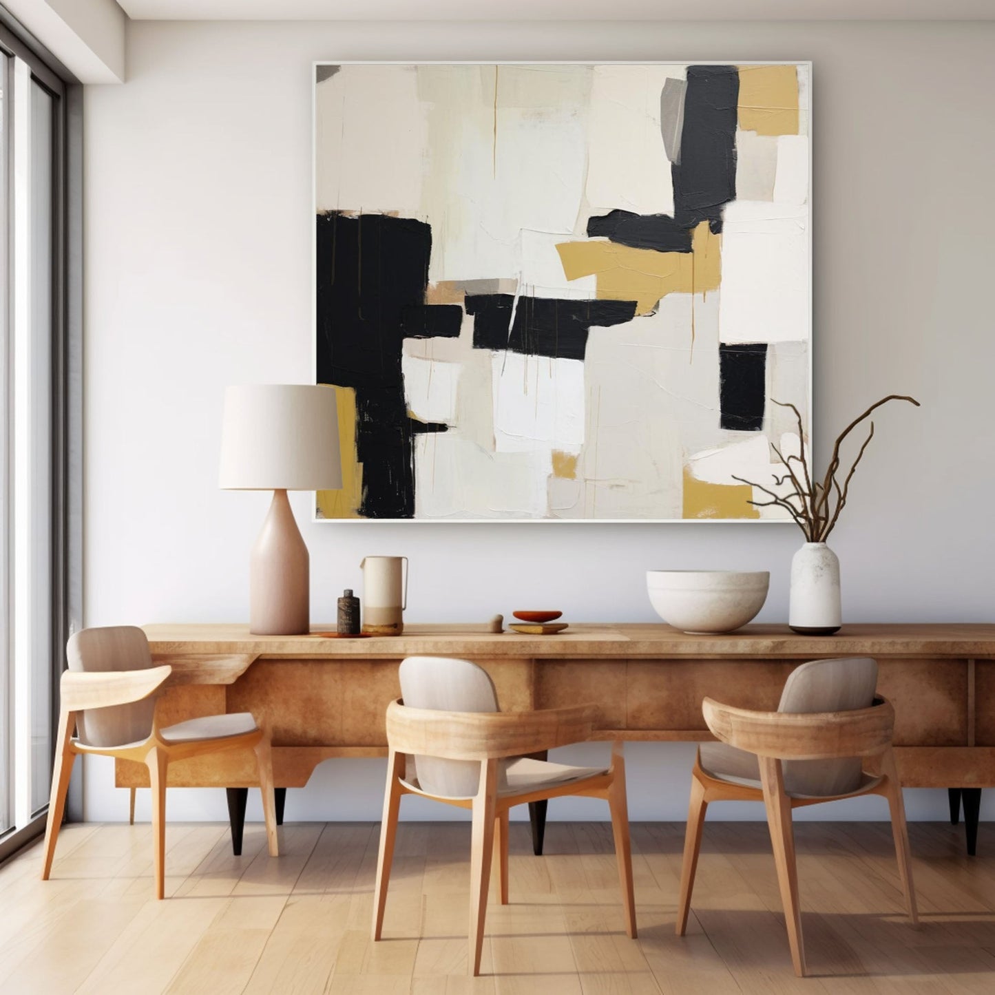 Structure in Ochre - Contemporary Textured Yellow Abstract Painting