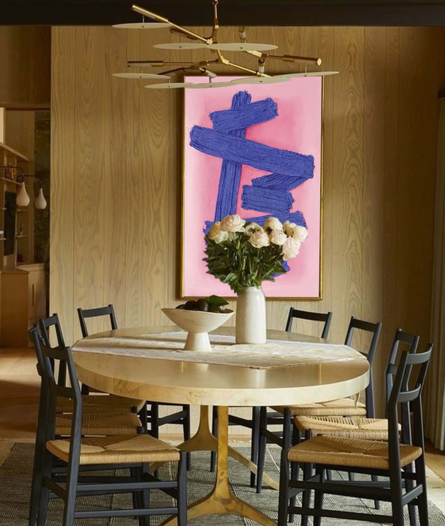 Indigo Bands - Bold Abstract Purple Painting, Textured Minimalist Art