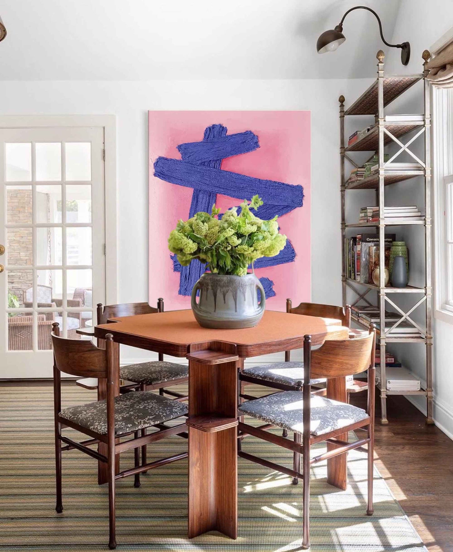 Indigo Bands - Bold Abstract Purple Painting, Textured Minimalist Art