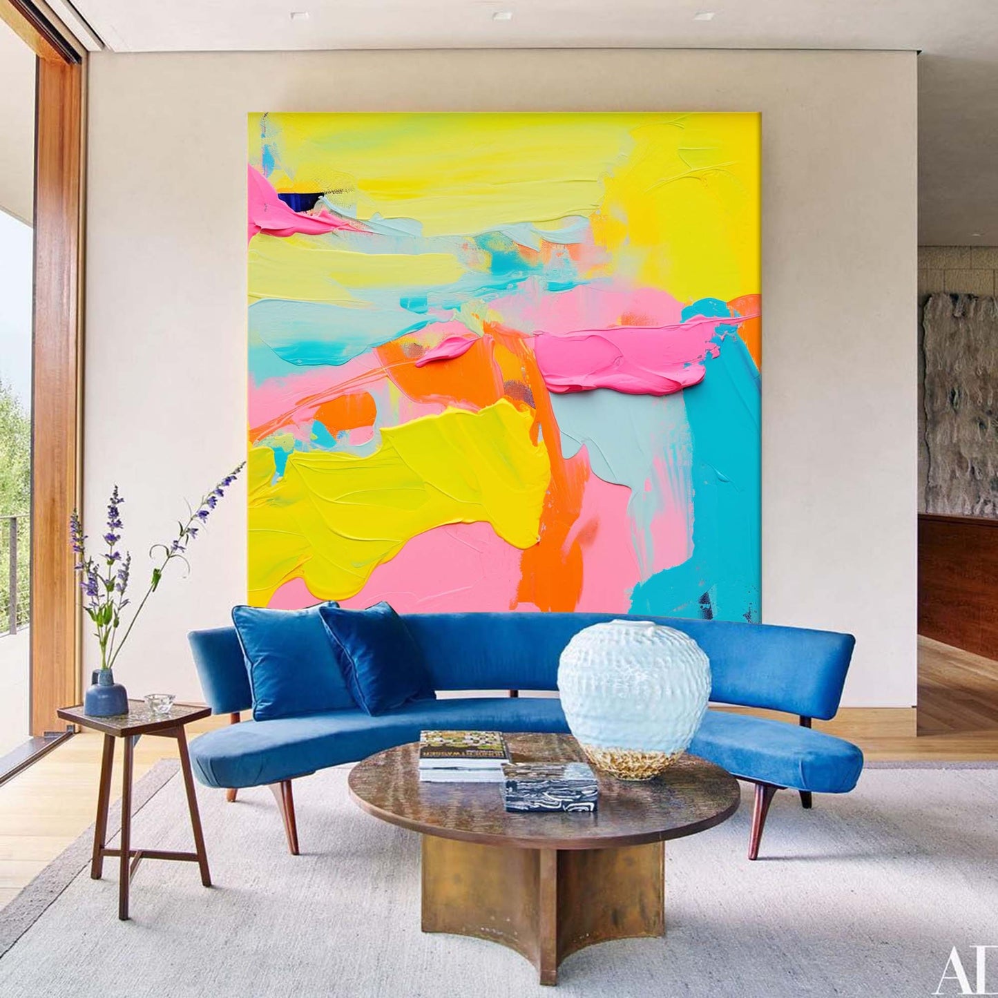 Summer Fiesta - Bright and Happy Abstract Painting with Heavy Texture