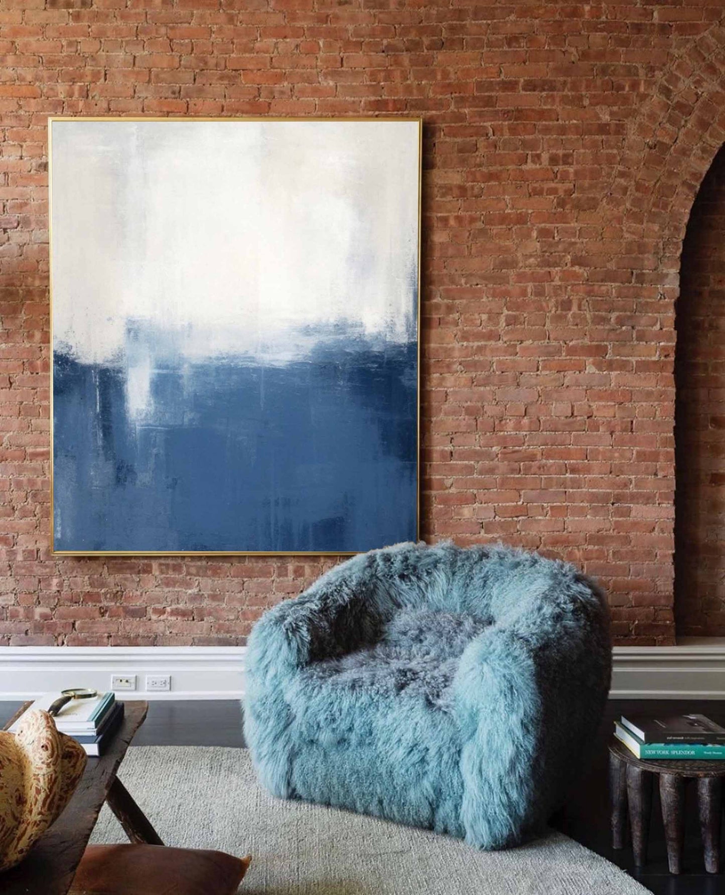 Horizon Calm - Minimalist Blue White Abstract Painting