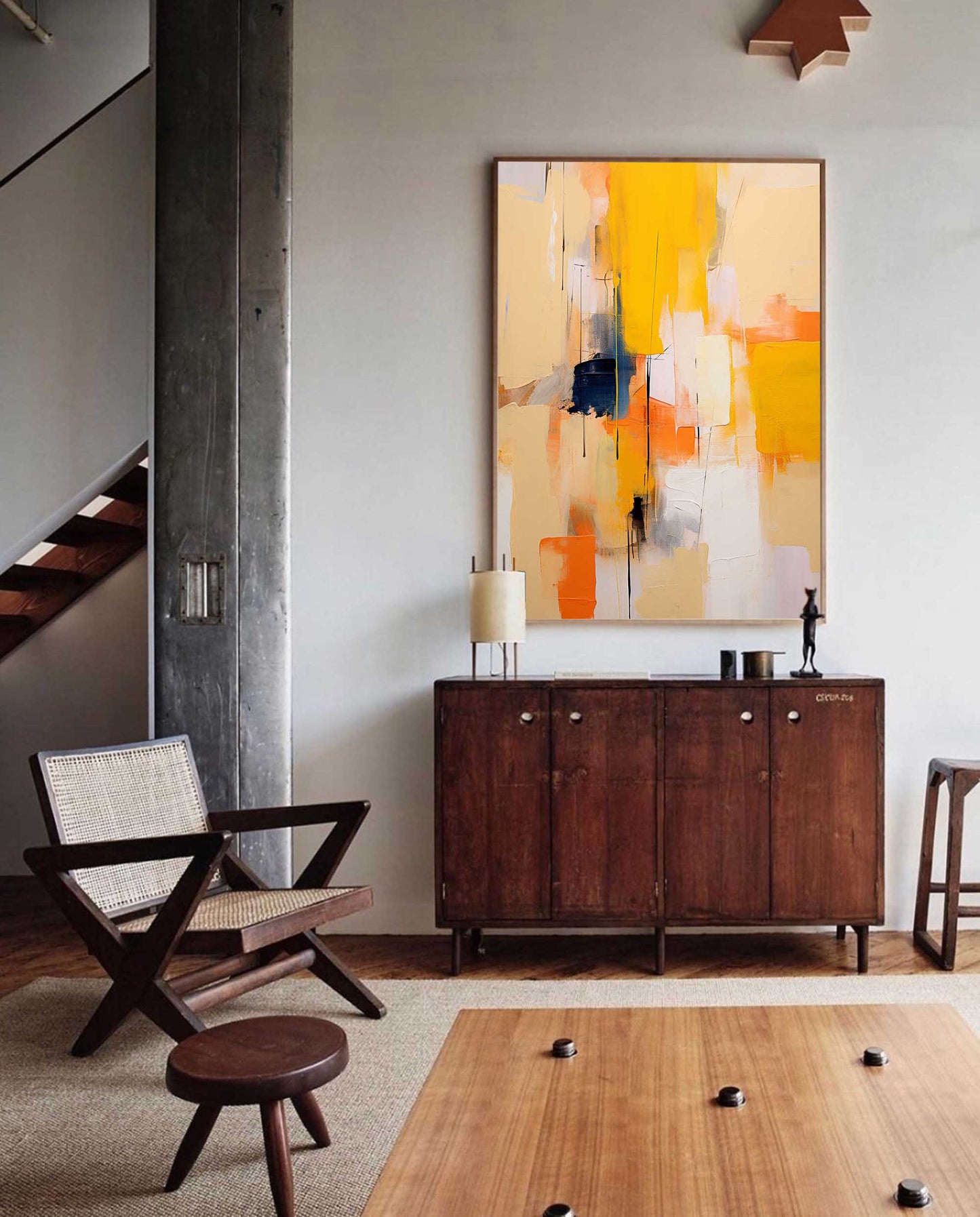 Urban Sunshine - Modern Yellow Art, Vertical Abstract Wall Art