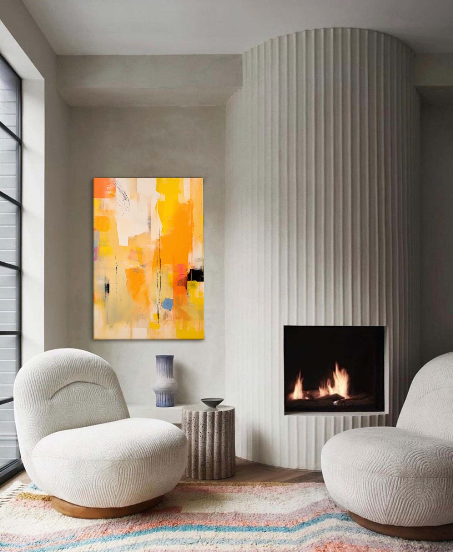 Urban Heat - Yellow and Orange Abstract Expressionism Art