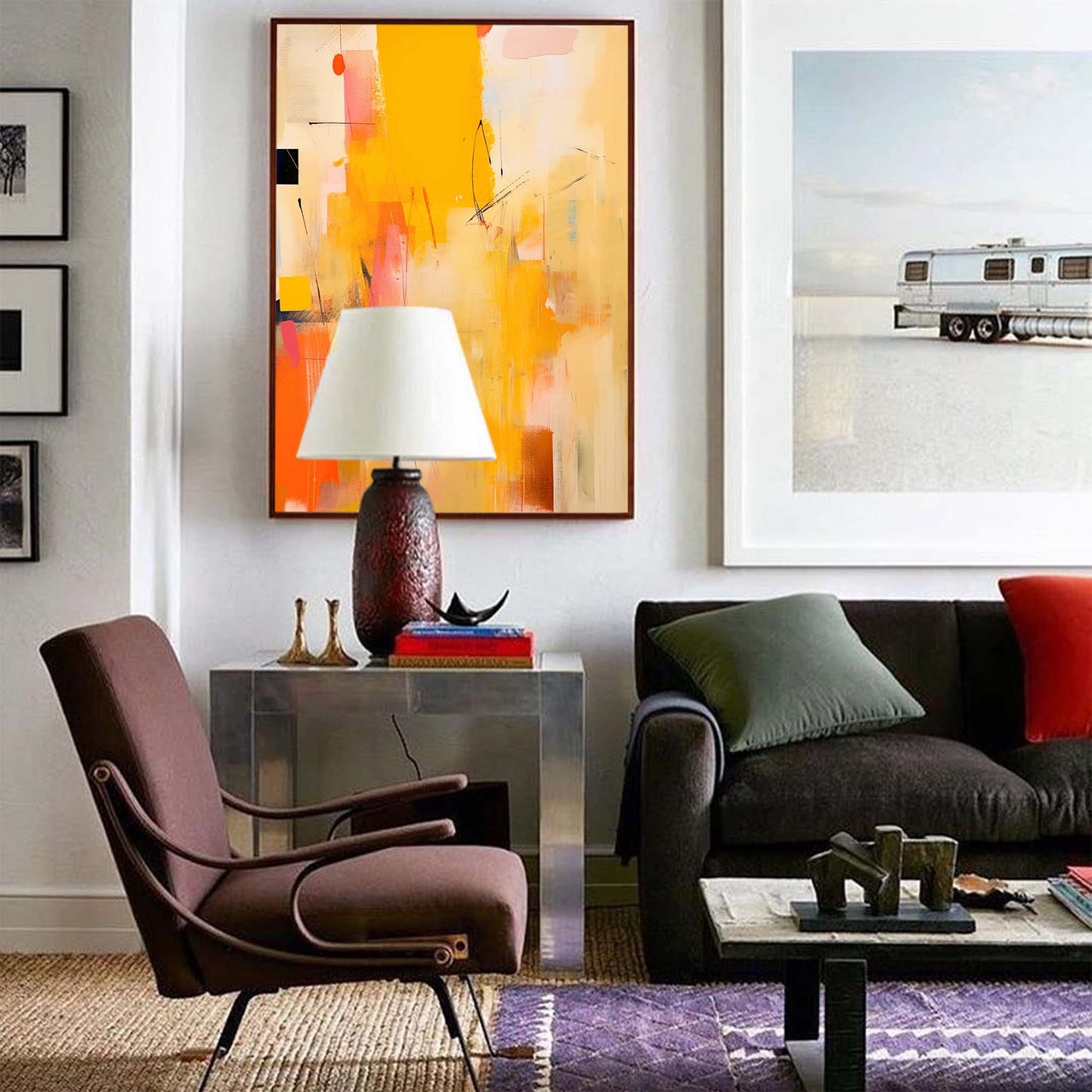 City Lights - Warm Tone Abstract Oil Painting on Canvas