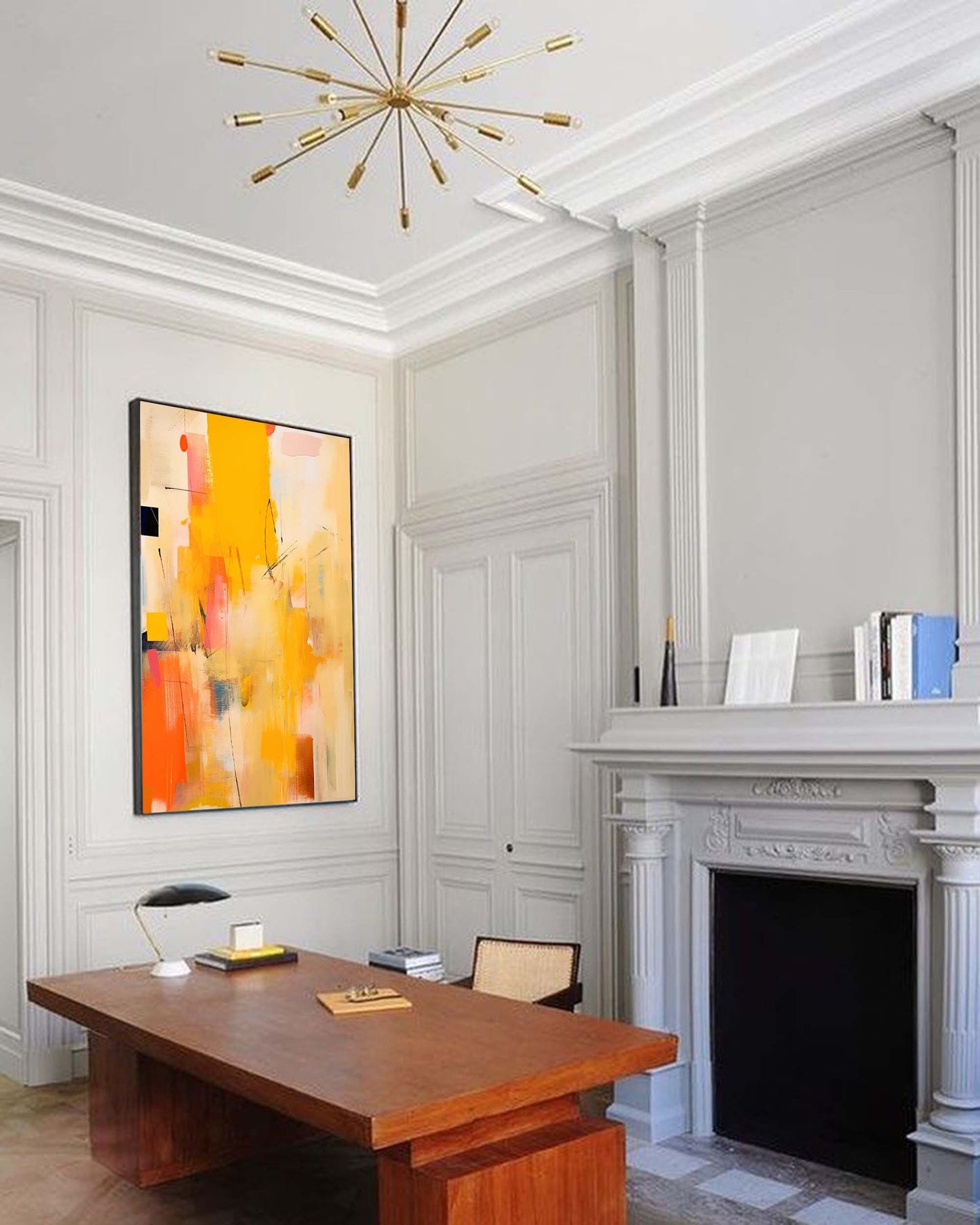 City Lights - Warm Tone Abstract Oil Painting on Canvas