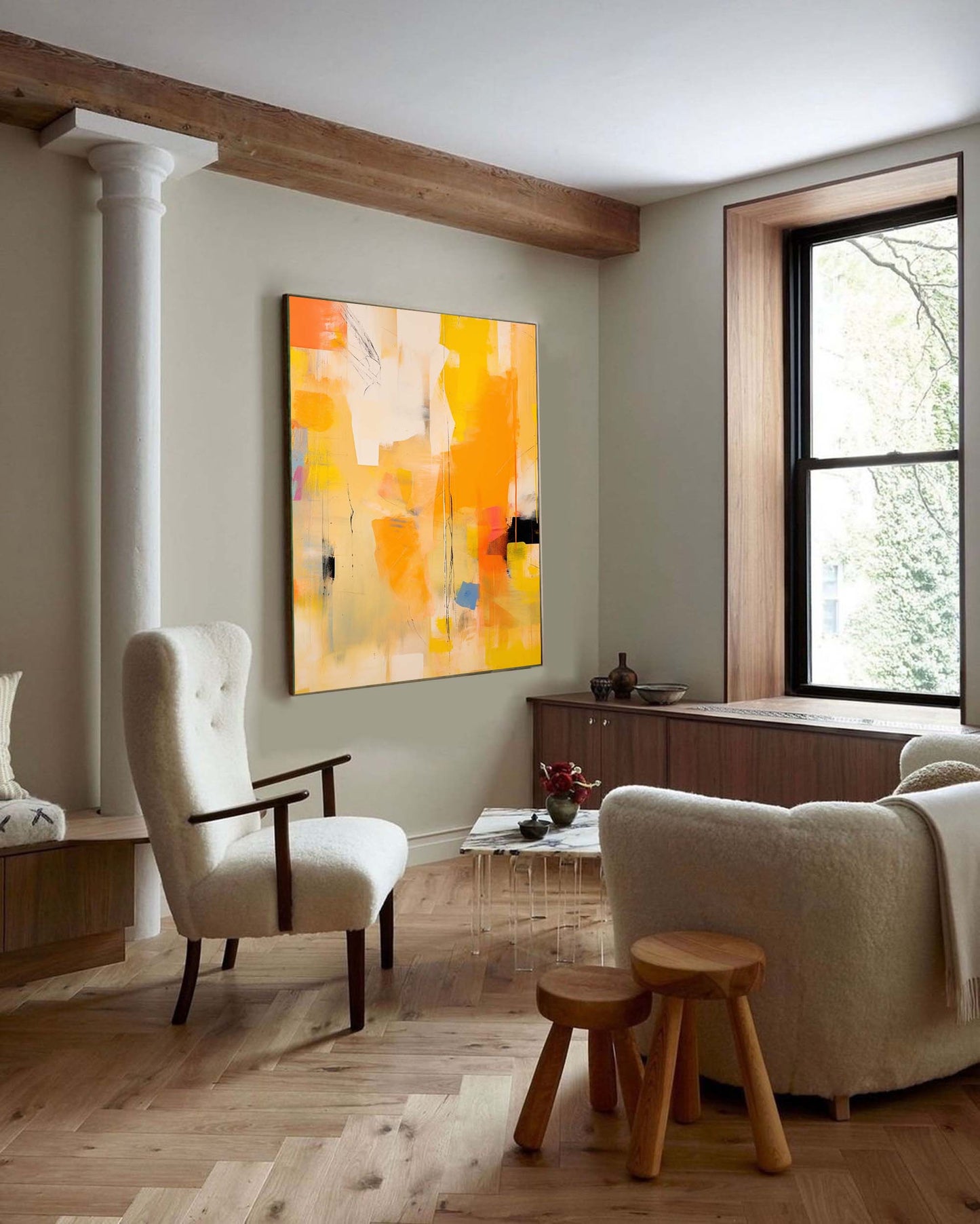 Urban Heat - Yellow and Orange Abstract Expressionism Art