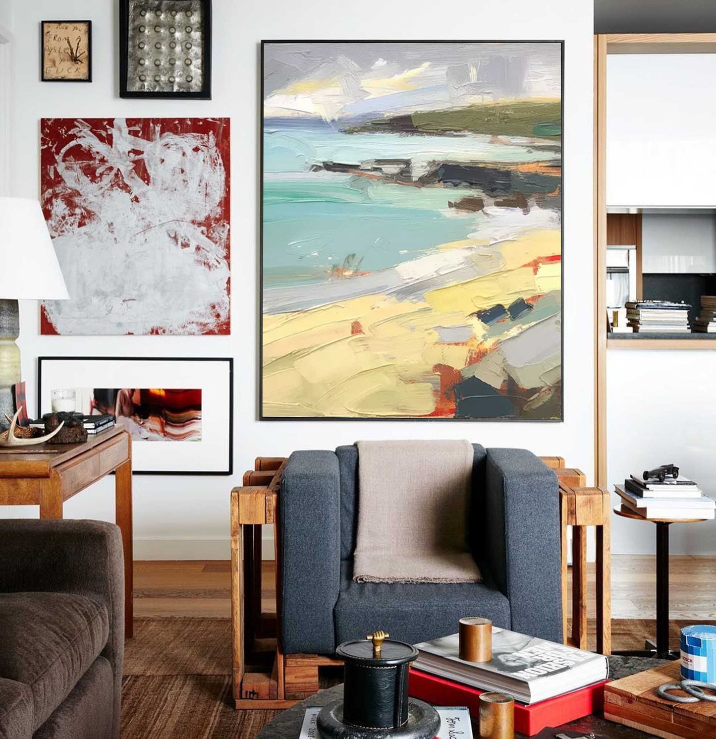 Coastal Daybreak - Textured Beach Oil Painting in Impressionist Style