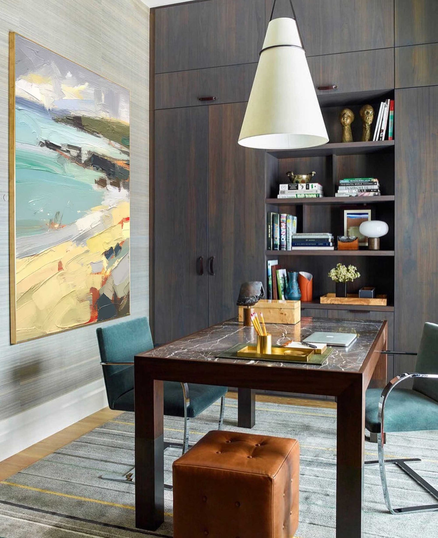 Coastal Daybreak - Textured Beach Oil Painting in Impressionist Style