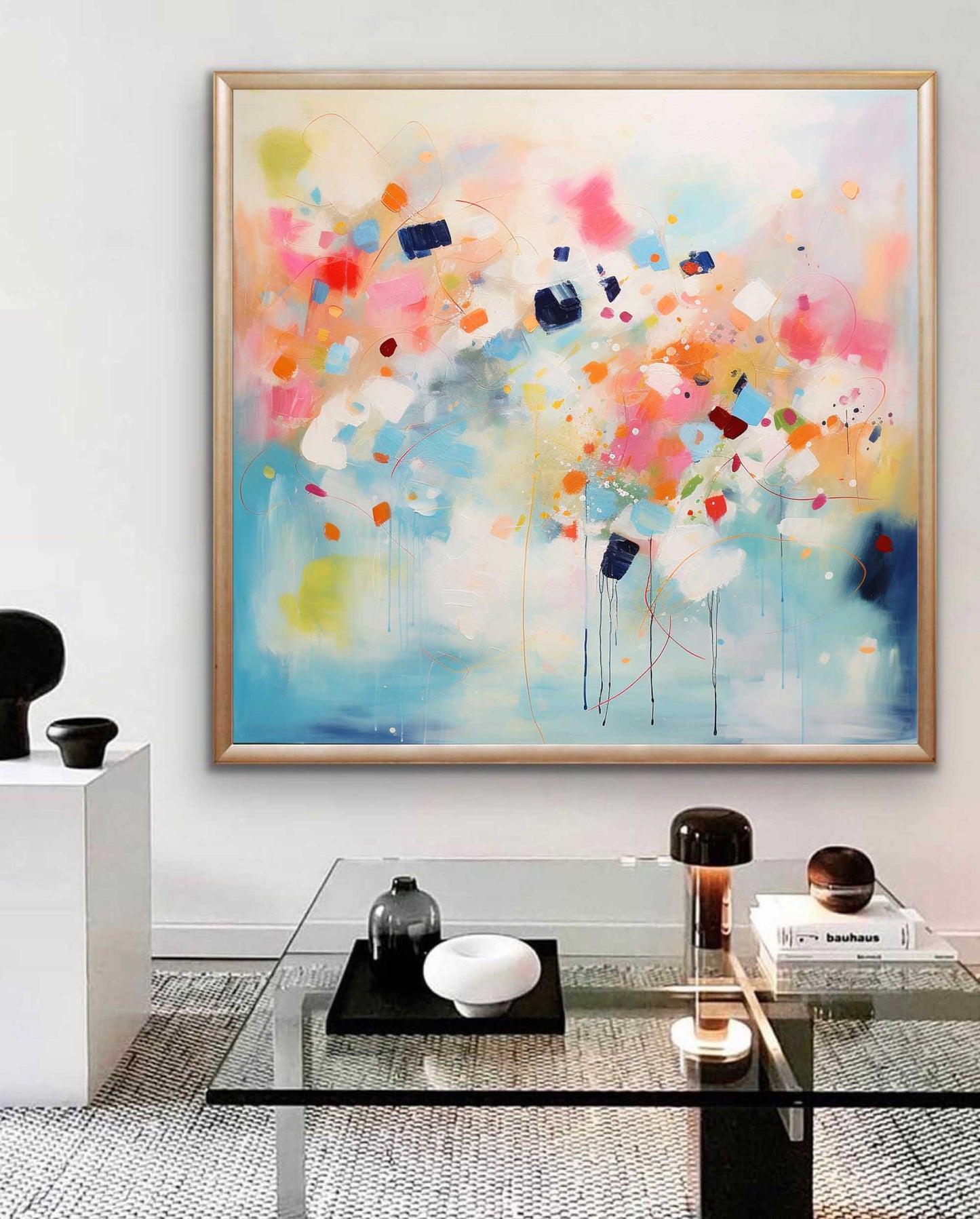 Joyful Bloom - Large Colorful Abstract Art Paintings on Canvas