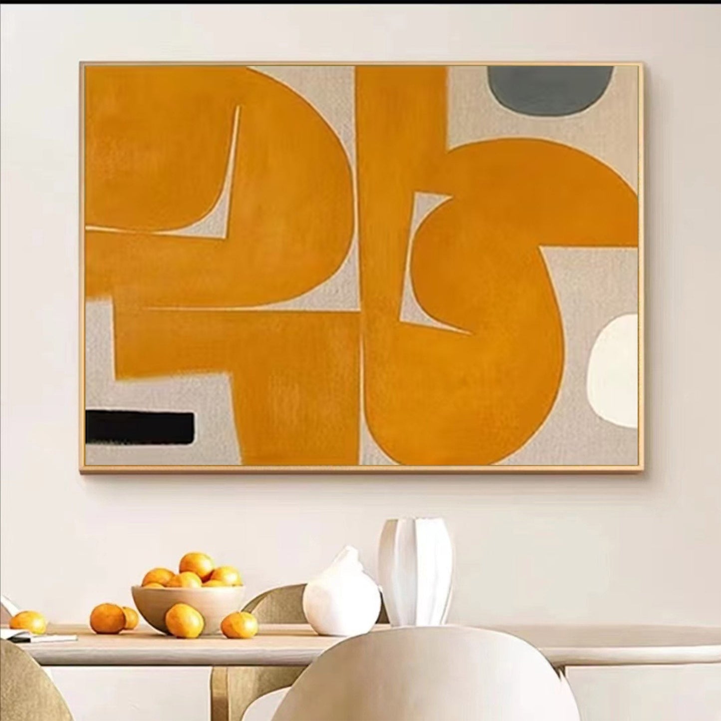 Ochre Forms - Mid Century Modern Wall Art Minimalist Abstract