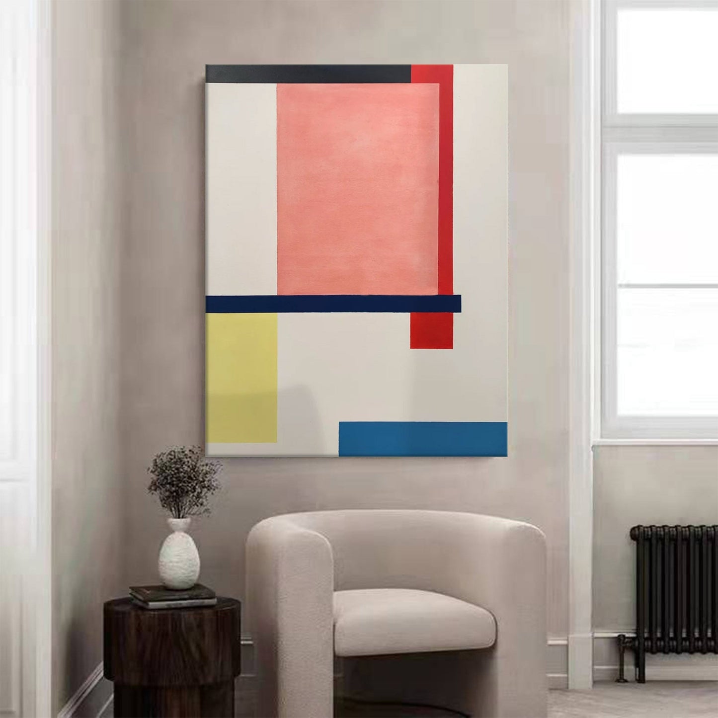 Primary Balance - Abstract Geometric Art Canvas Painting