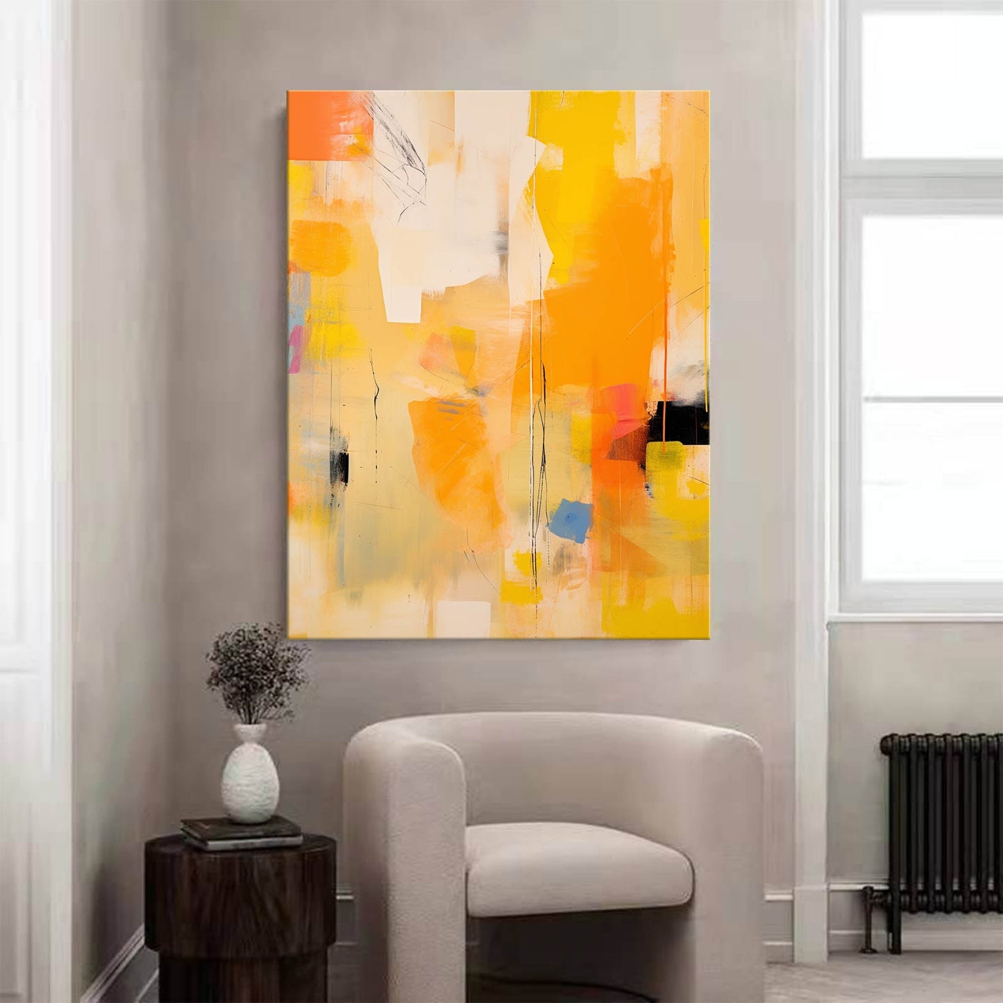 Urban Heat - Yellow and Orange Abstract Expressionism Art
